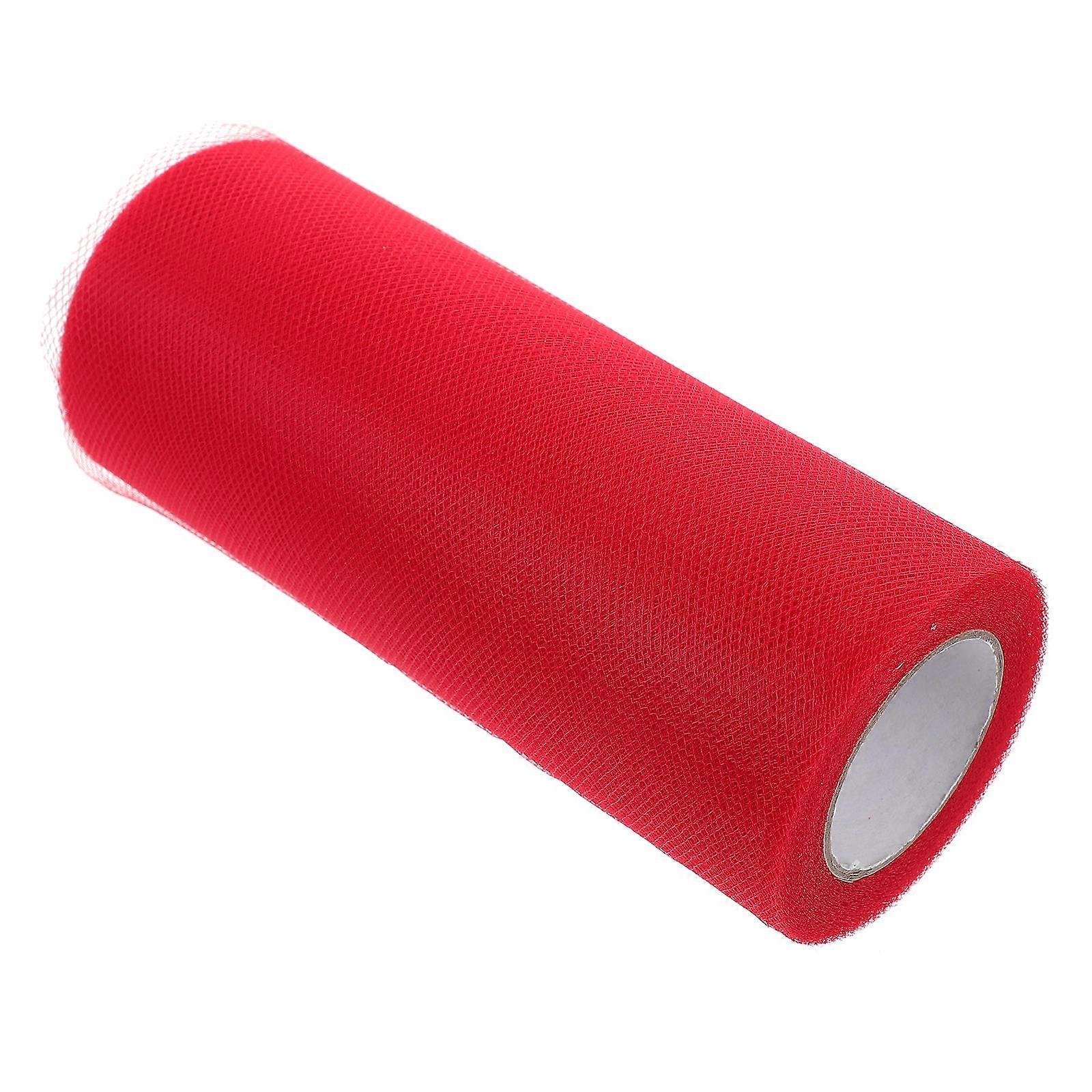 Tulle Craft Roll for Wedding Decoration 1 Roll Red Color Polyester Material