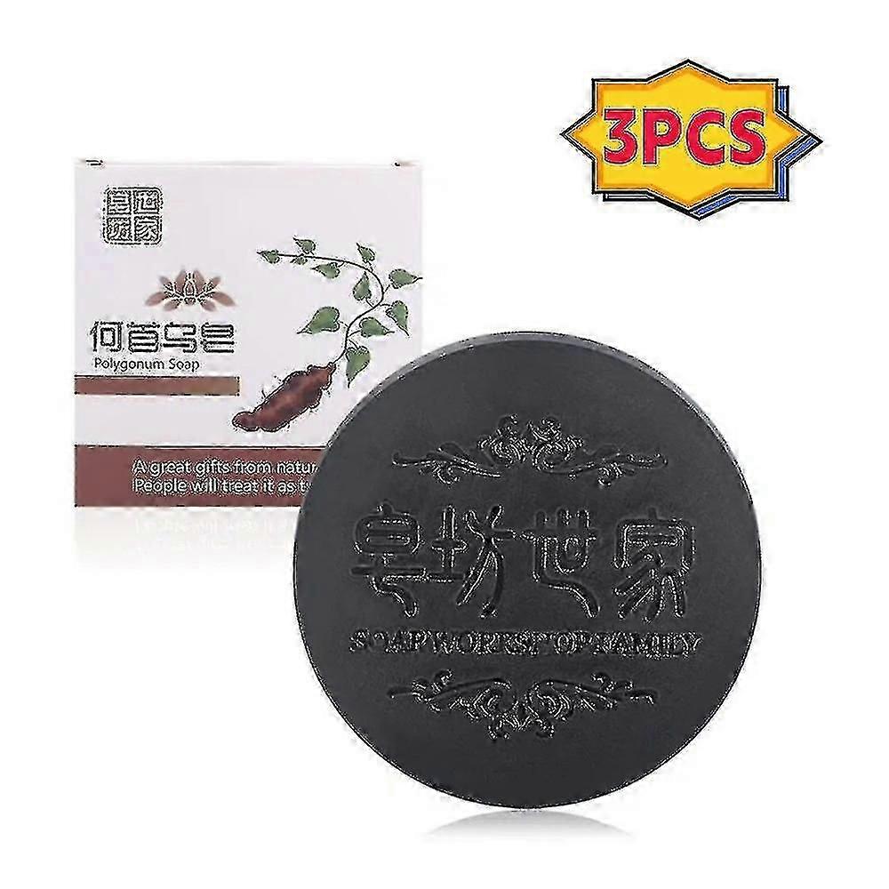 1-3τμχ Polygonum Σαπούνι Τριχοφυΐα, Μαύρα Παχιά Μαλλιά Σαλπιγγία Multiflora Shampoo Bar Polygonum Σαμπουάν Σαπούνι Νέο