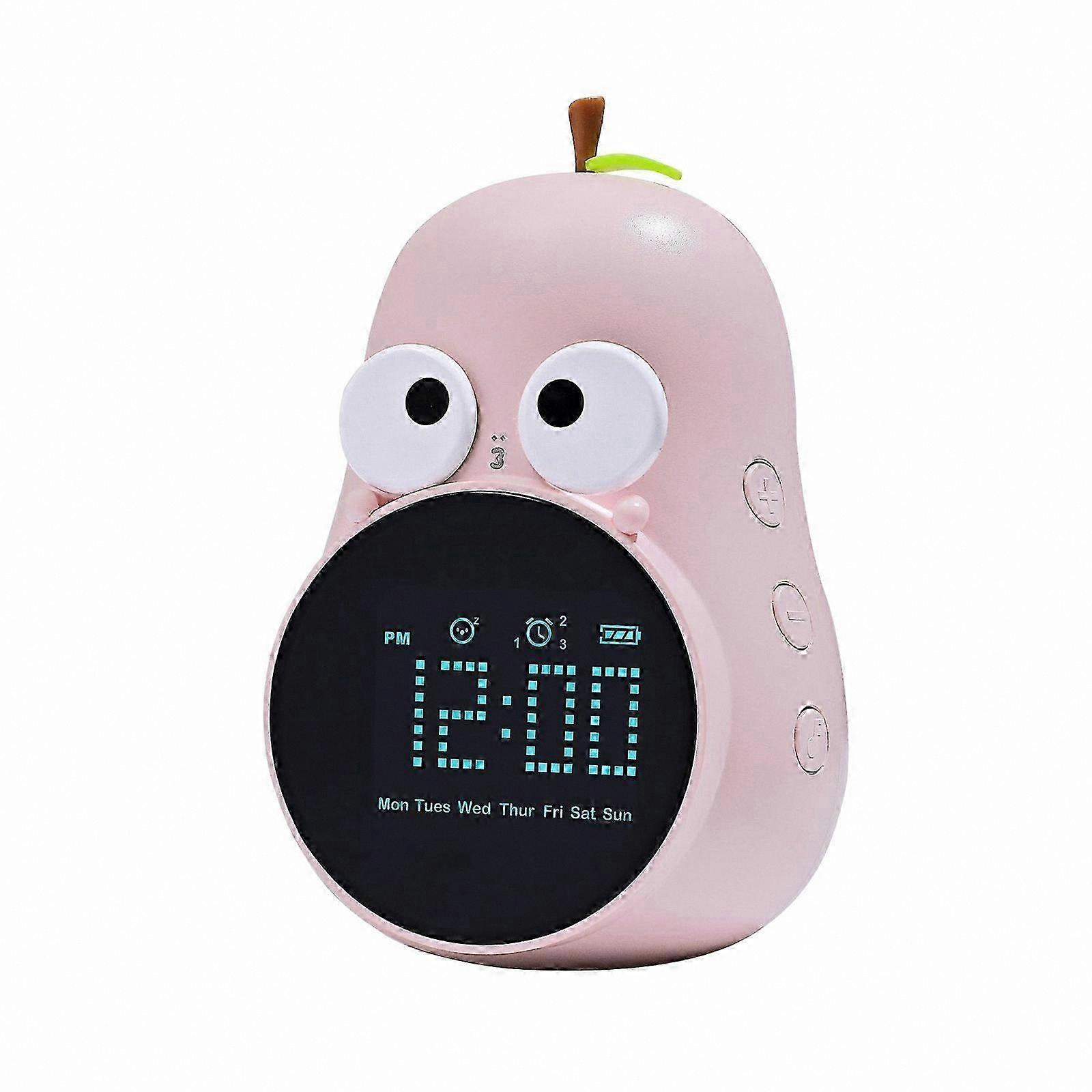 Funny Cartoon Alarm Clock with Voice Chime and Snooze Function for Kids Wake-Up Timer Countdown Feature Electronic Clock