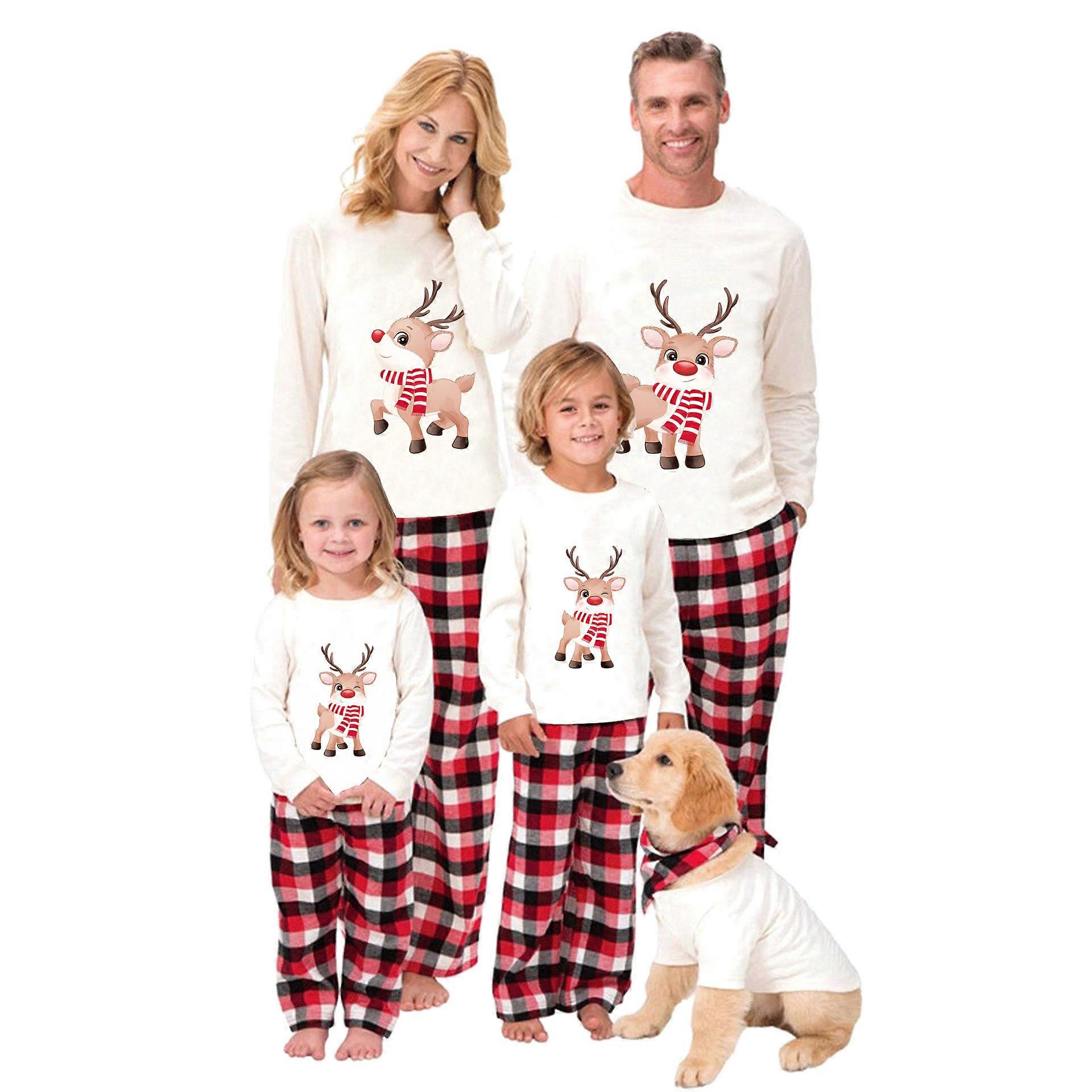 New Christmas elk print parent-child long-sleeved pajamas set home clothes