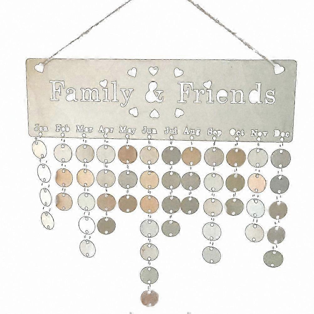 DIY Birthday and Anniversary Reminder Plaque Calendar for Family and Friends, Rectangular Shape, Multi-Color Decor, 1 Set
