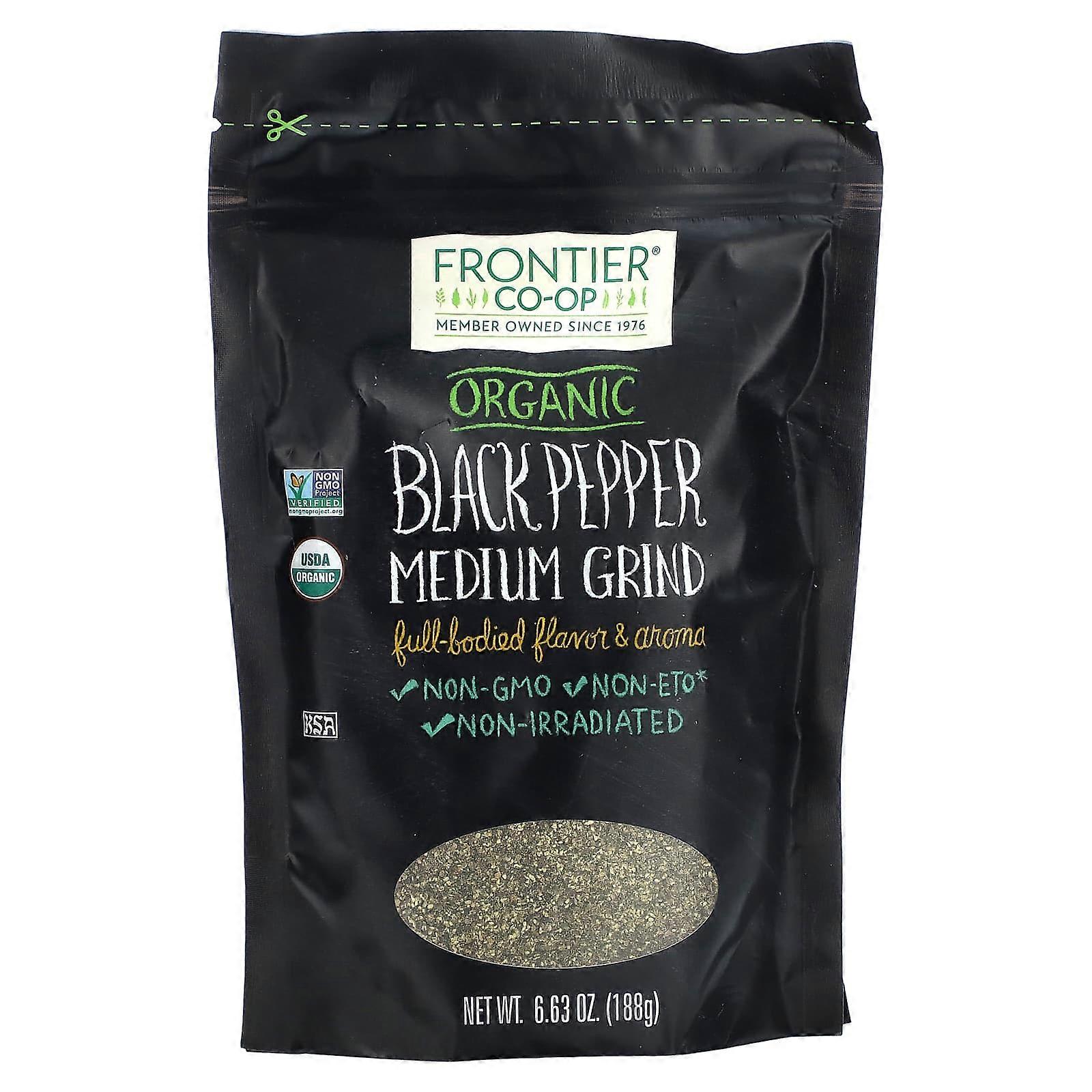 Organic Black Pepper, Medium Grind, 6.63 oz (188 g)