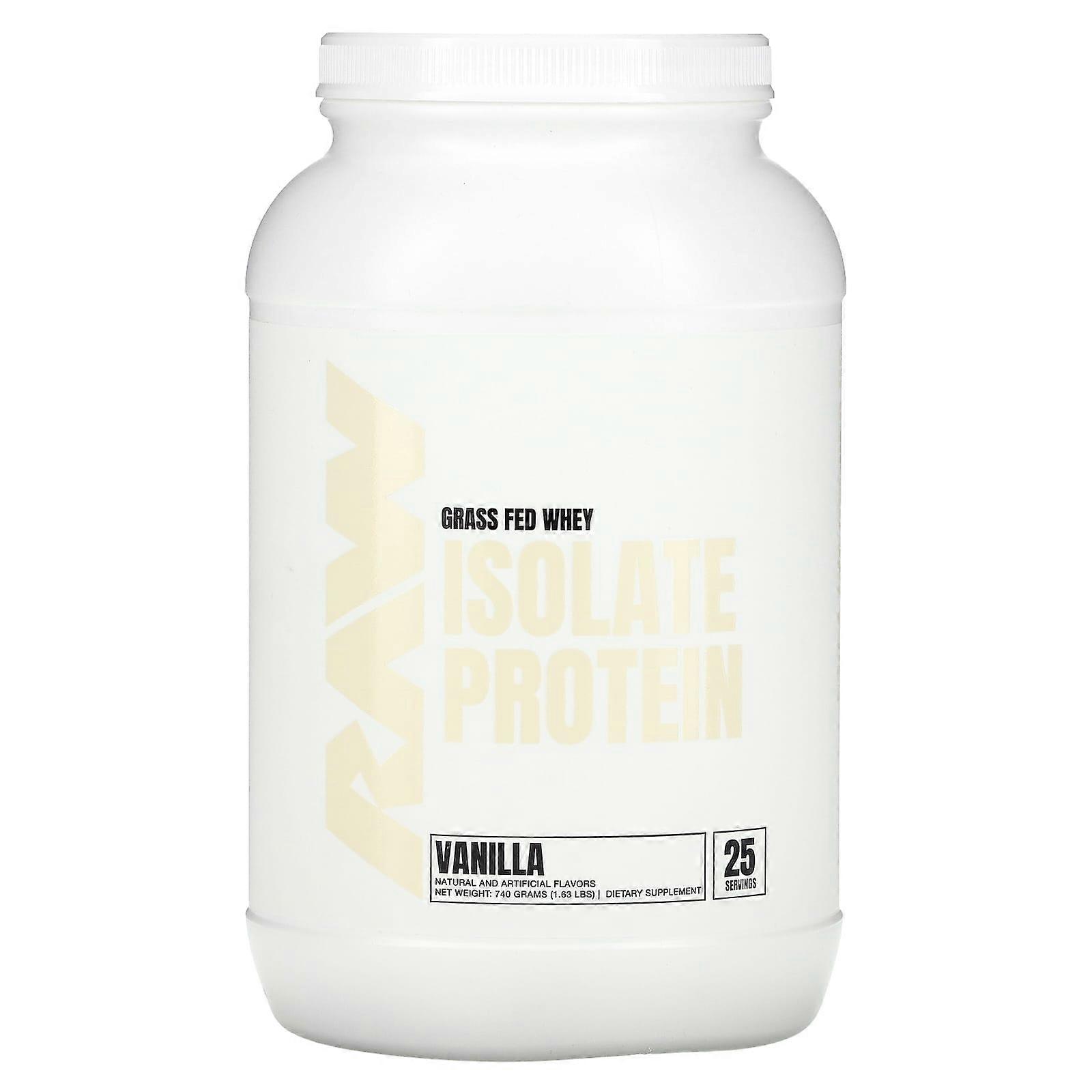 Grass Fed Whey Isolate Protein, Vanilla, 1.63 lb (740 g)