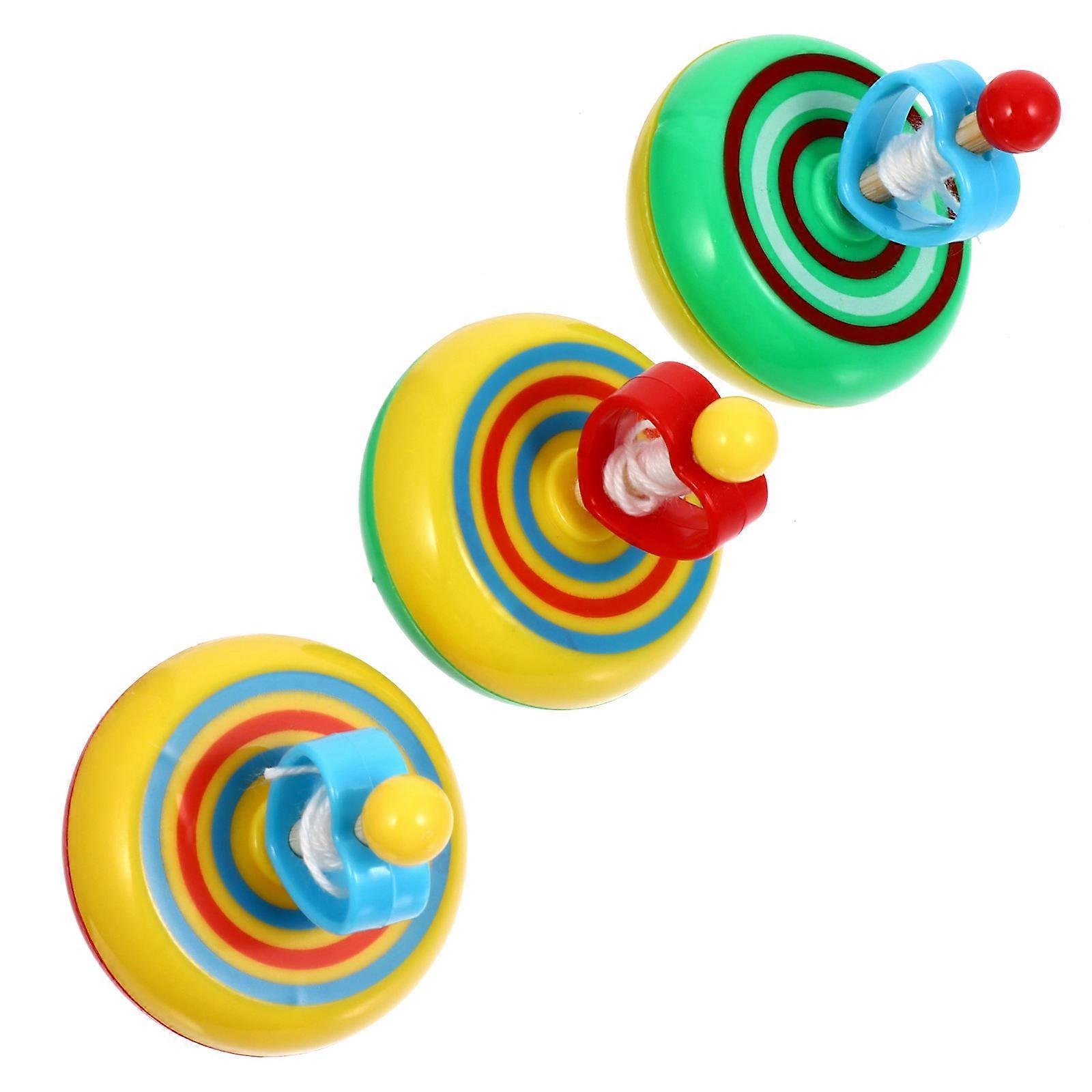 3Pcs Educational Luminous Gyro Toys Stylish Design For Children's Entertainment Activities Assorted Color Size 7X5Cm
