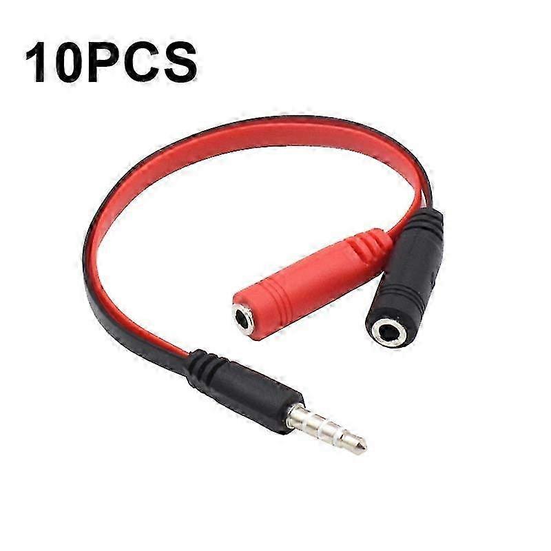 25-26 10 PCS Y-1001 20cm 3.5mm Car Audio Computer Headset Microphone 2 In 1 Adapter Cable