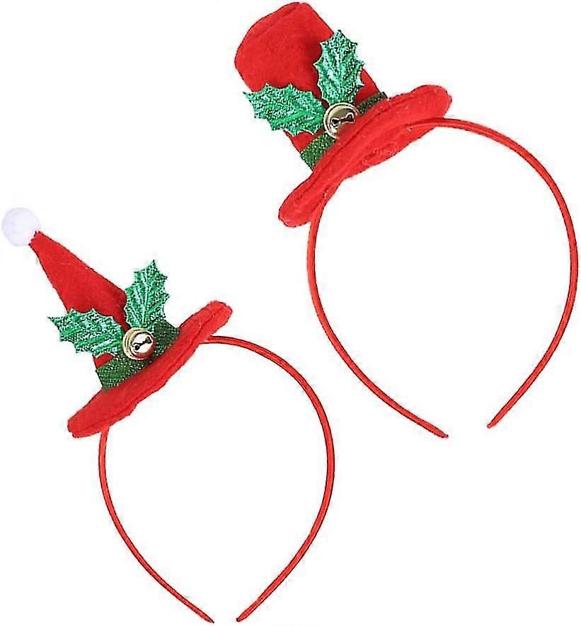 2pcs Christmas Headbands(cone Hat And Top Hat)