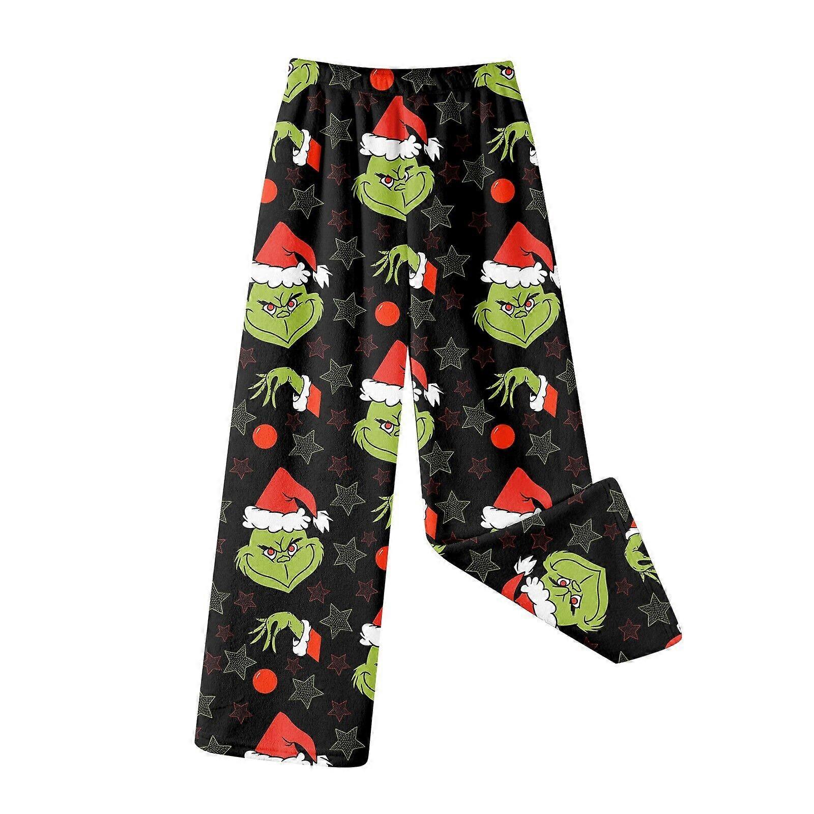 Girl's Nightwear Pjs Warm Flannel Pants Christmas Trousers Pajama the Grinch