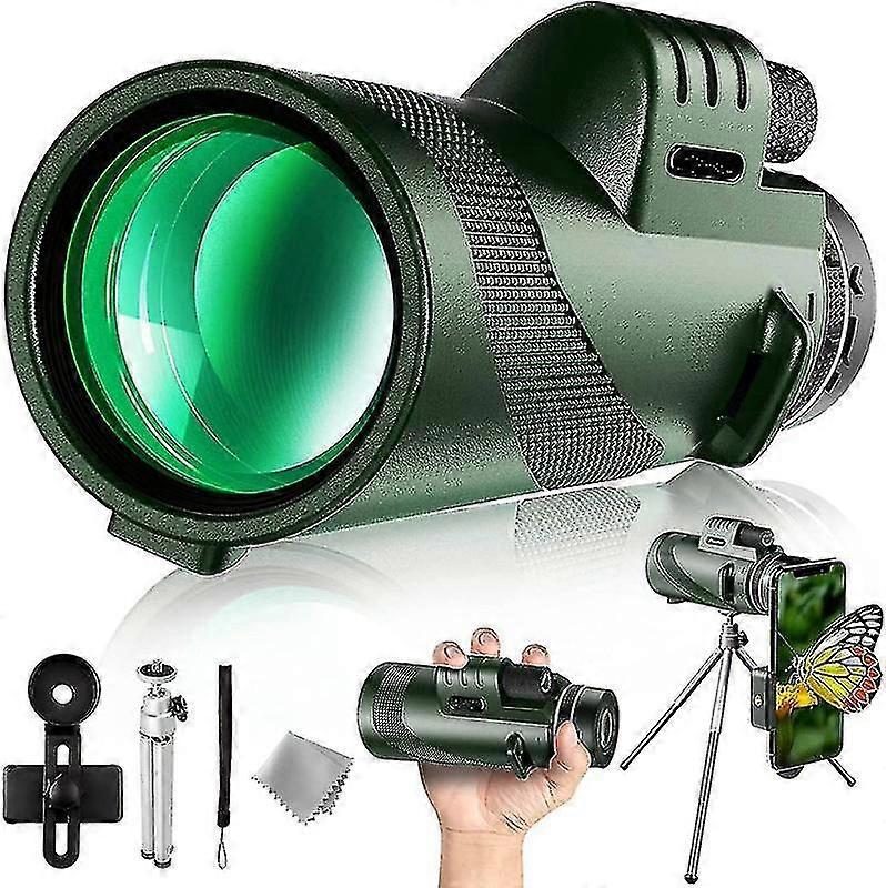 40x60グリーン単眼望遠鏡セットハイパワーHD携帯電話撮影屋外新製品
