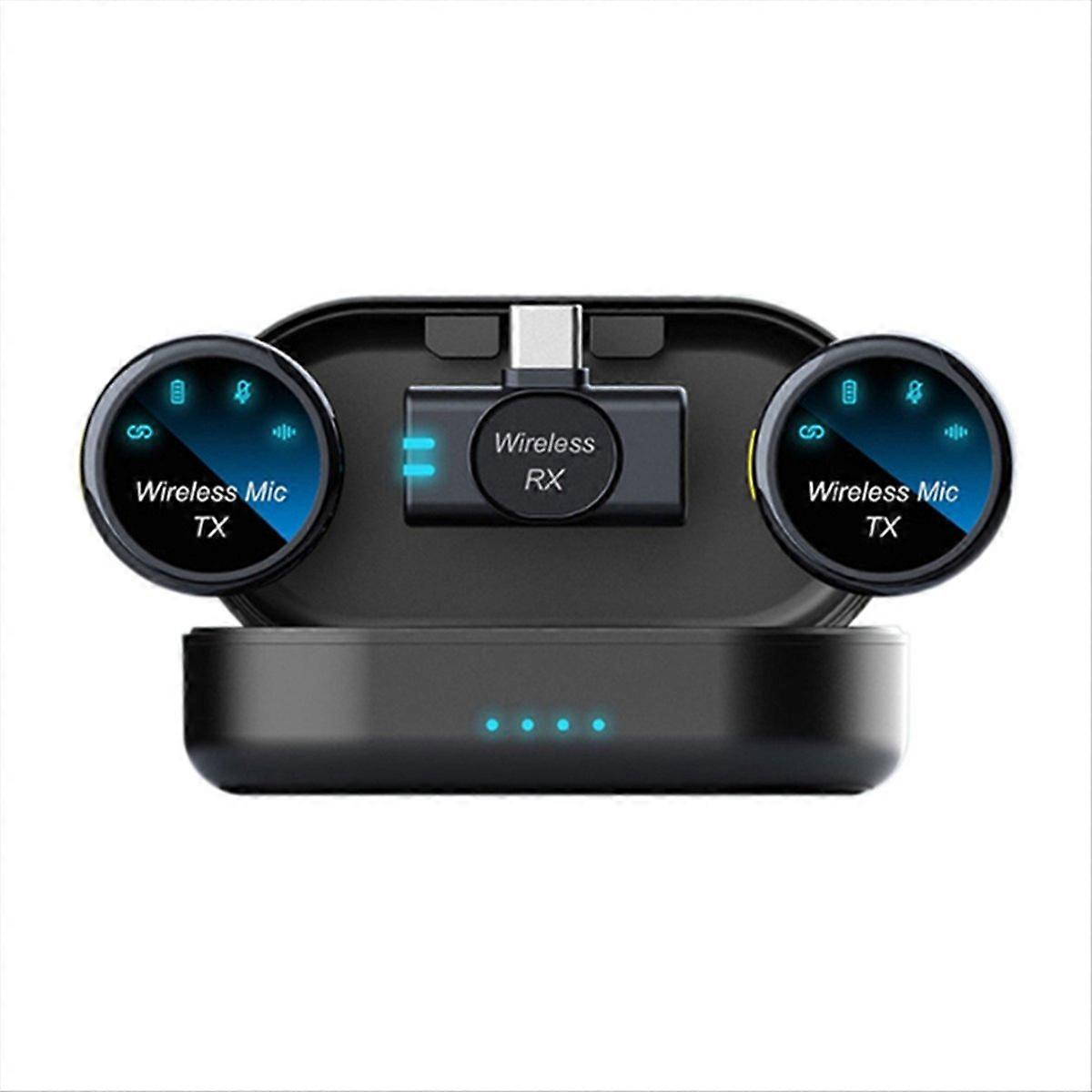 Magnetic Wireless Lavalier Microphone Black