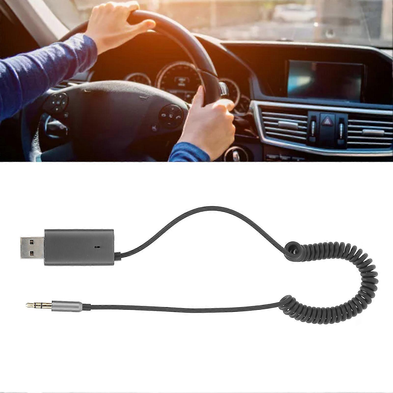 Bluetooth 5.1 Aux Adapter Built in Mic Hands Free Call 3.5mm Car Bluetooth Receiver for Car Sound Home Stereo 