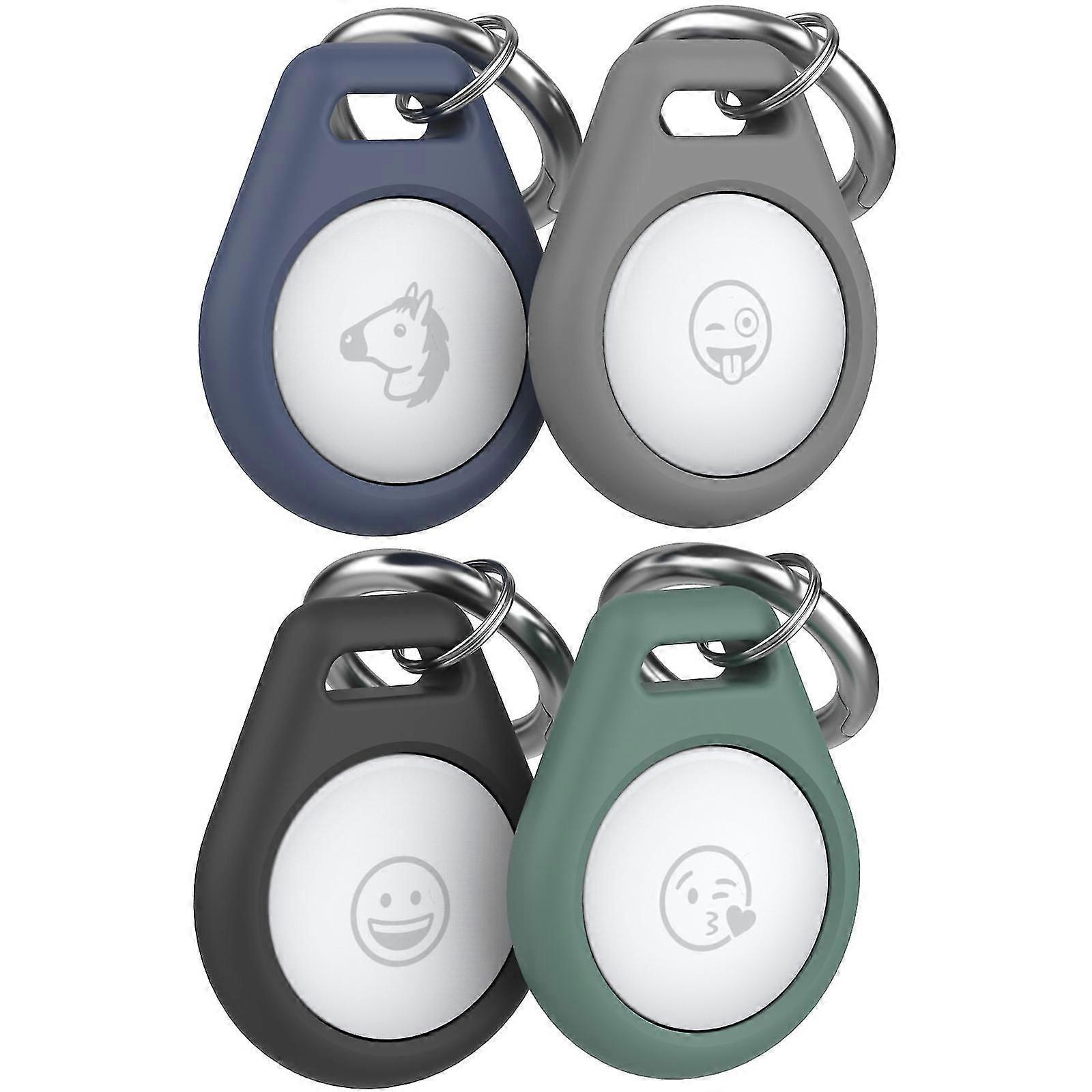 cable 360 Protective Case for AirTag, AirTags Keyring Holder,[4-Pack]