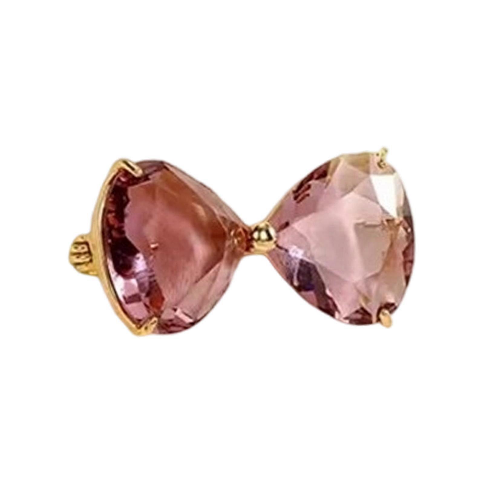Crystals Bowknot Brooch Elegant Alloy Pin Secure Clasp Designs Suitable for Sensitive Skin  Purple