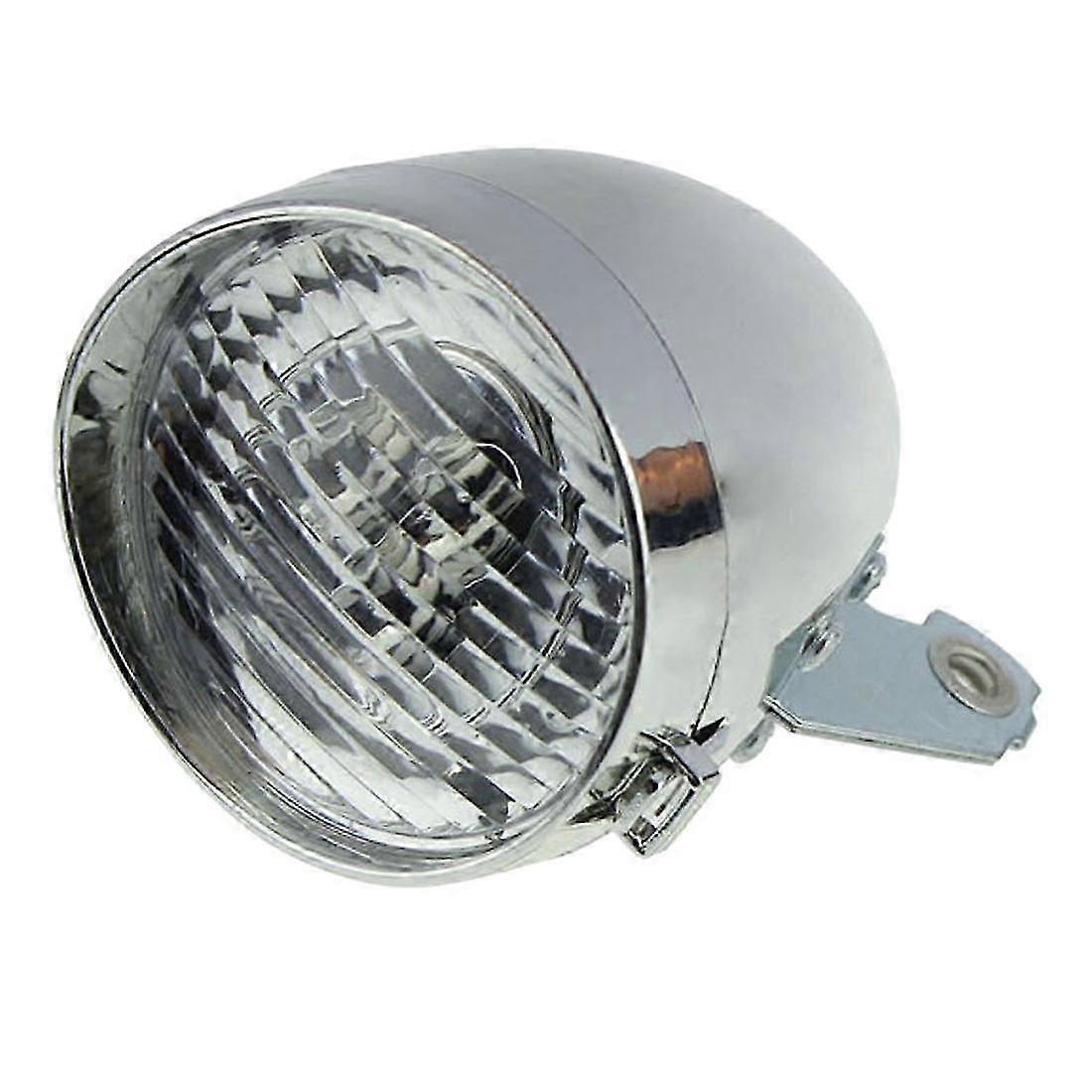 3LED headlight bracket for vintage bicycle with silver finish