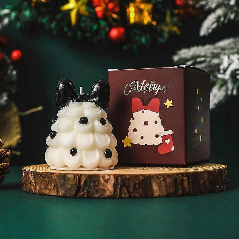 1PC Soy Wax Handmade Fragrance Gifts Bow Christmas Tree Xmas Candle Atmosphere Tree Shape Ornaments Multiple Options Available