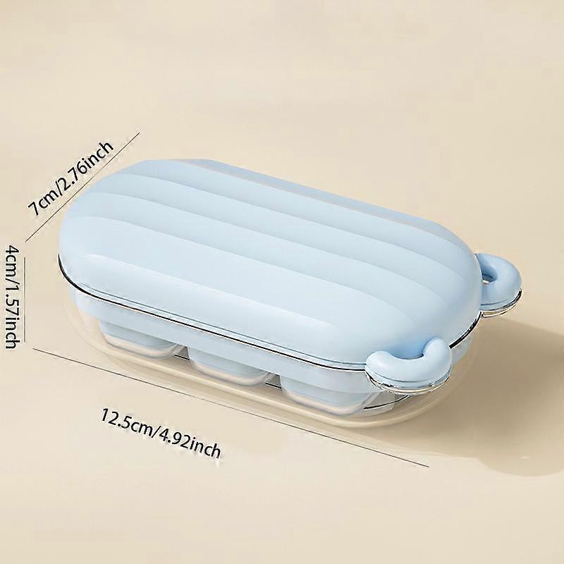 Bear Press Ice Tray Silicone Ice Cube Mold 6-Grid Ice Box Household with Lid Square Ice Mold Ice Storage Box, Square Silicone Ice Cube Tray 