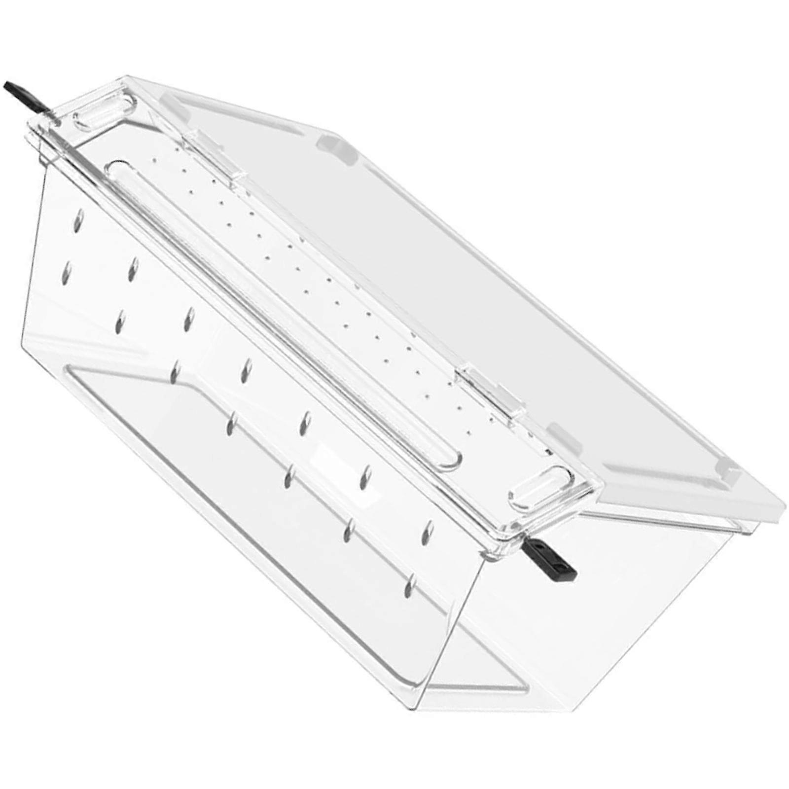 Reptiles Tanks Clear Habitat Box With Ventilation Easy Monitoring Design For Lizards Snake Pet Observation Breeding Box  White