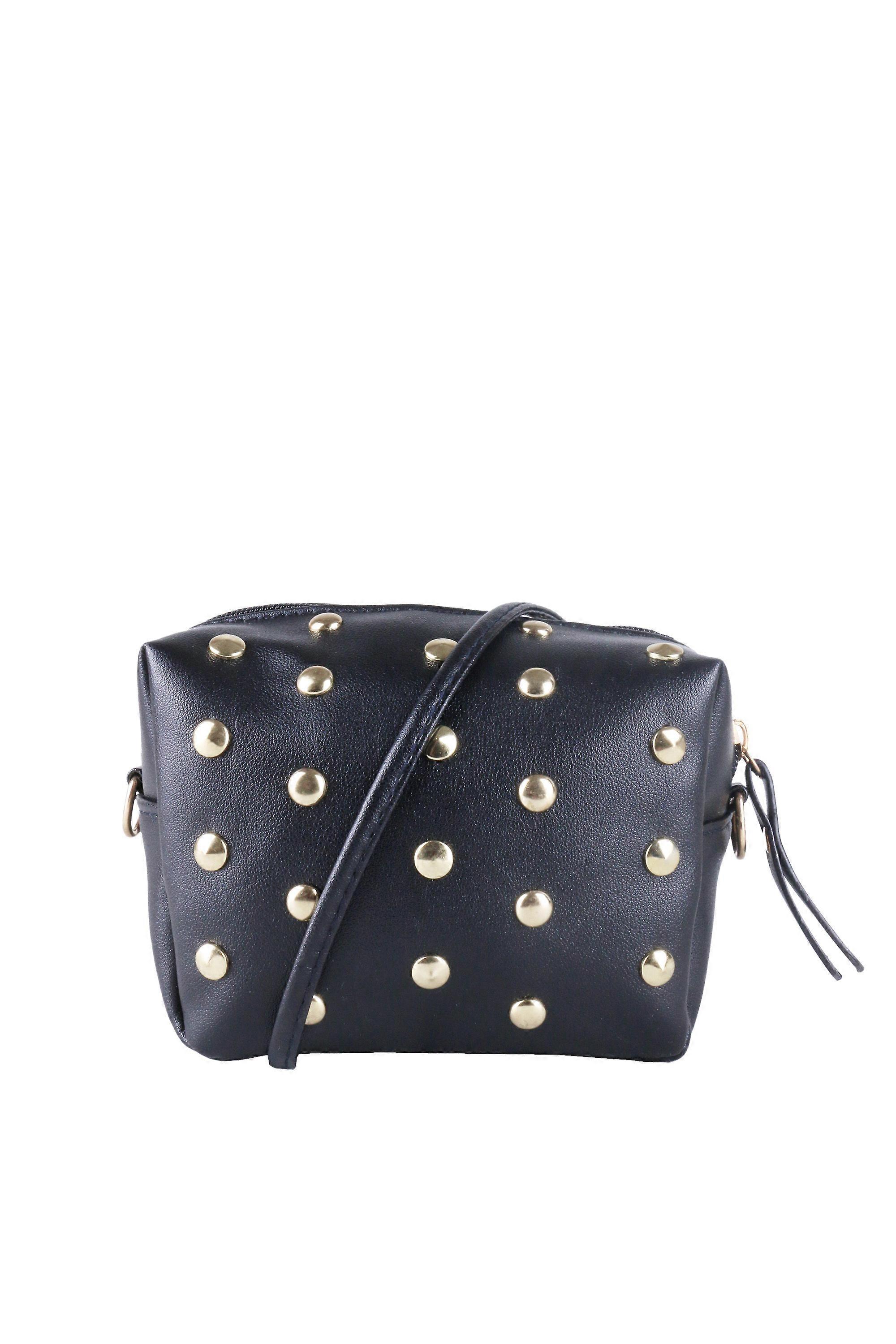 Lovemystyle Box Side Bag With Gold Studs In Black