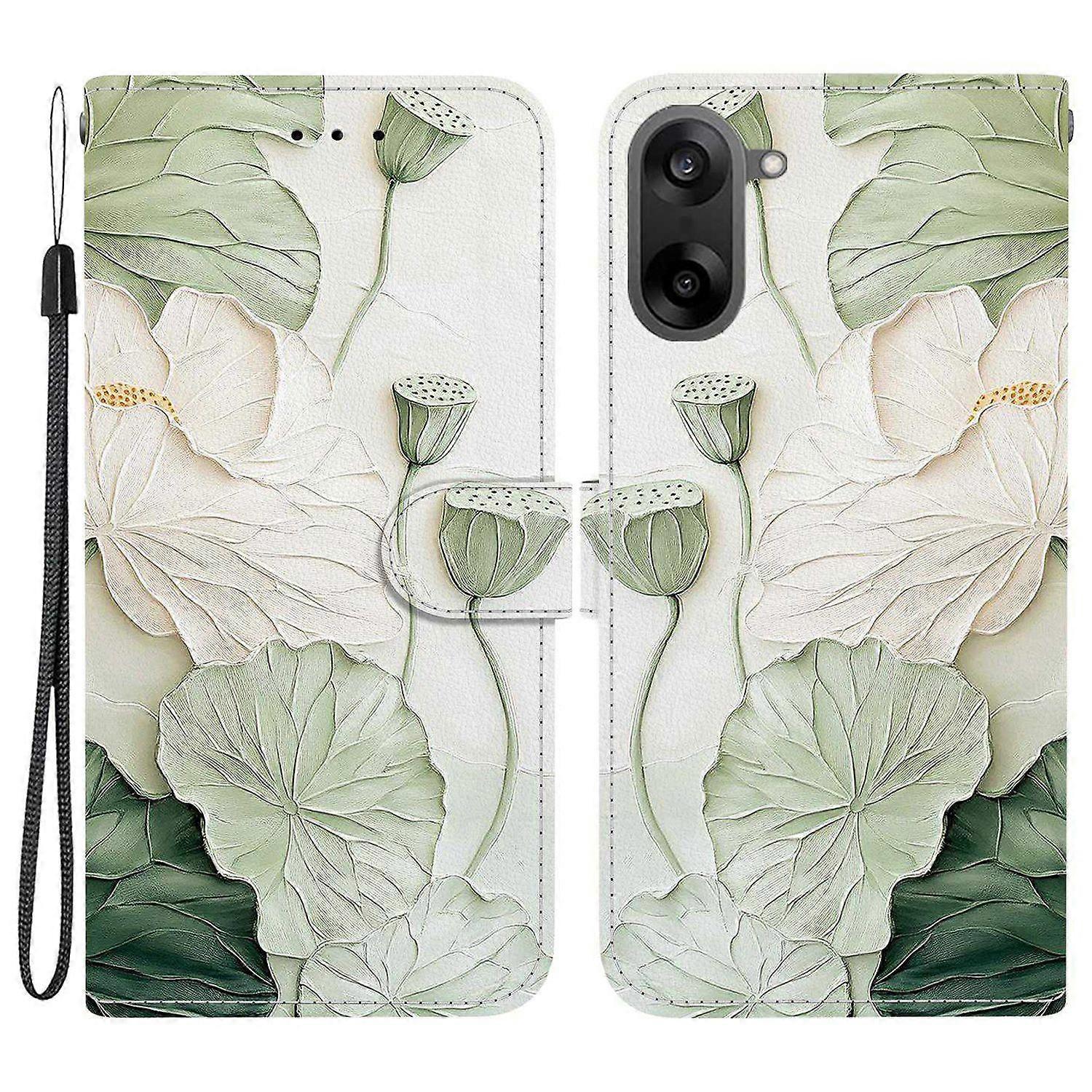 For OnePlus Nord CE5 5G Wallet Case Pattern Printing Leather Stand Phone Cover with Strap