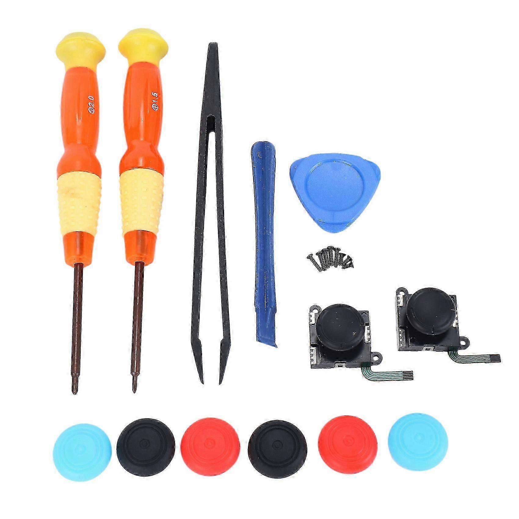 Two Pack Analog 3d Joystick Replacement For , Right Switch Controller Full Ns Repair Tool Set(19 In