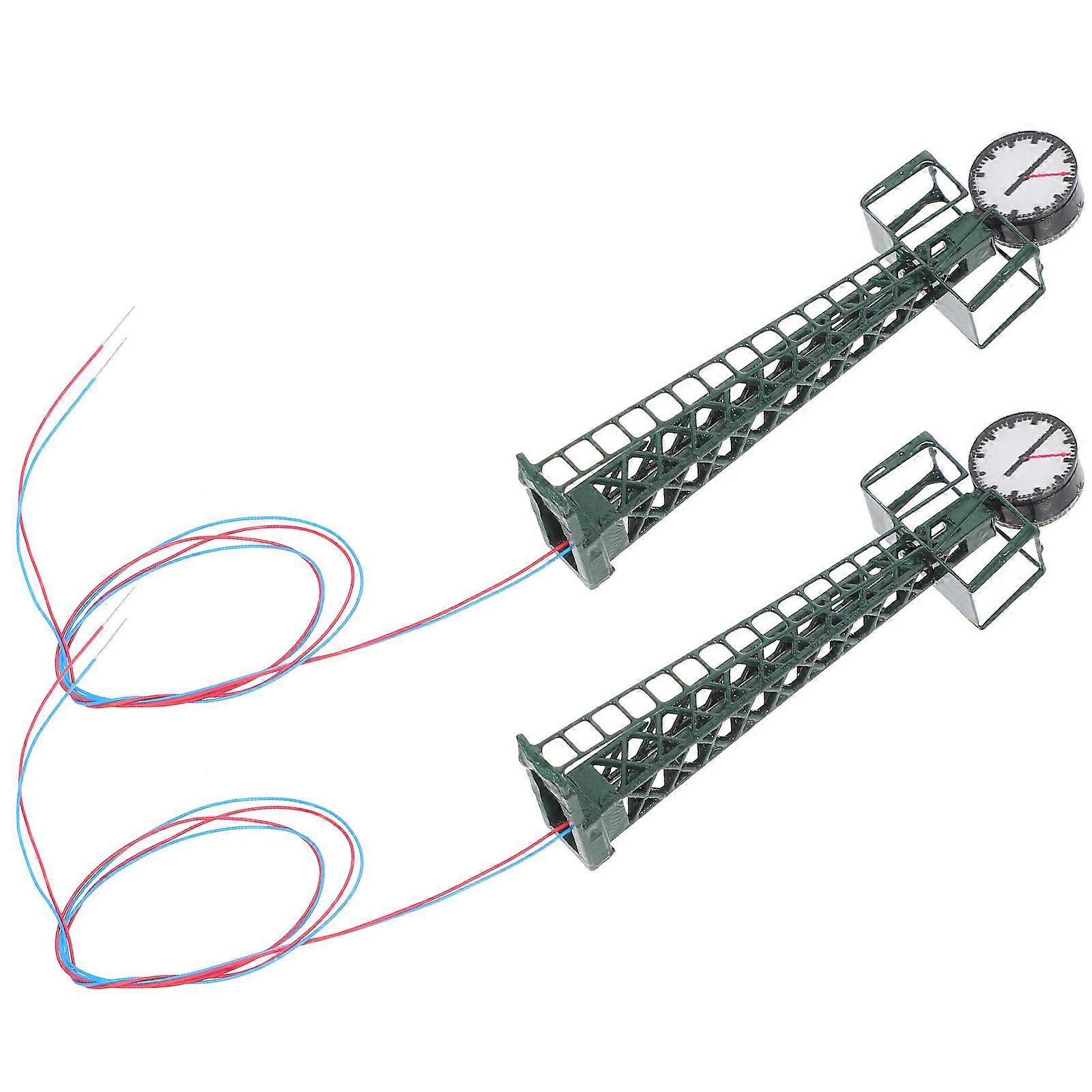 Miniature Landscapes Train Lamps Rectangular Grid Metal ABS Model Building 2Pcs