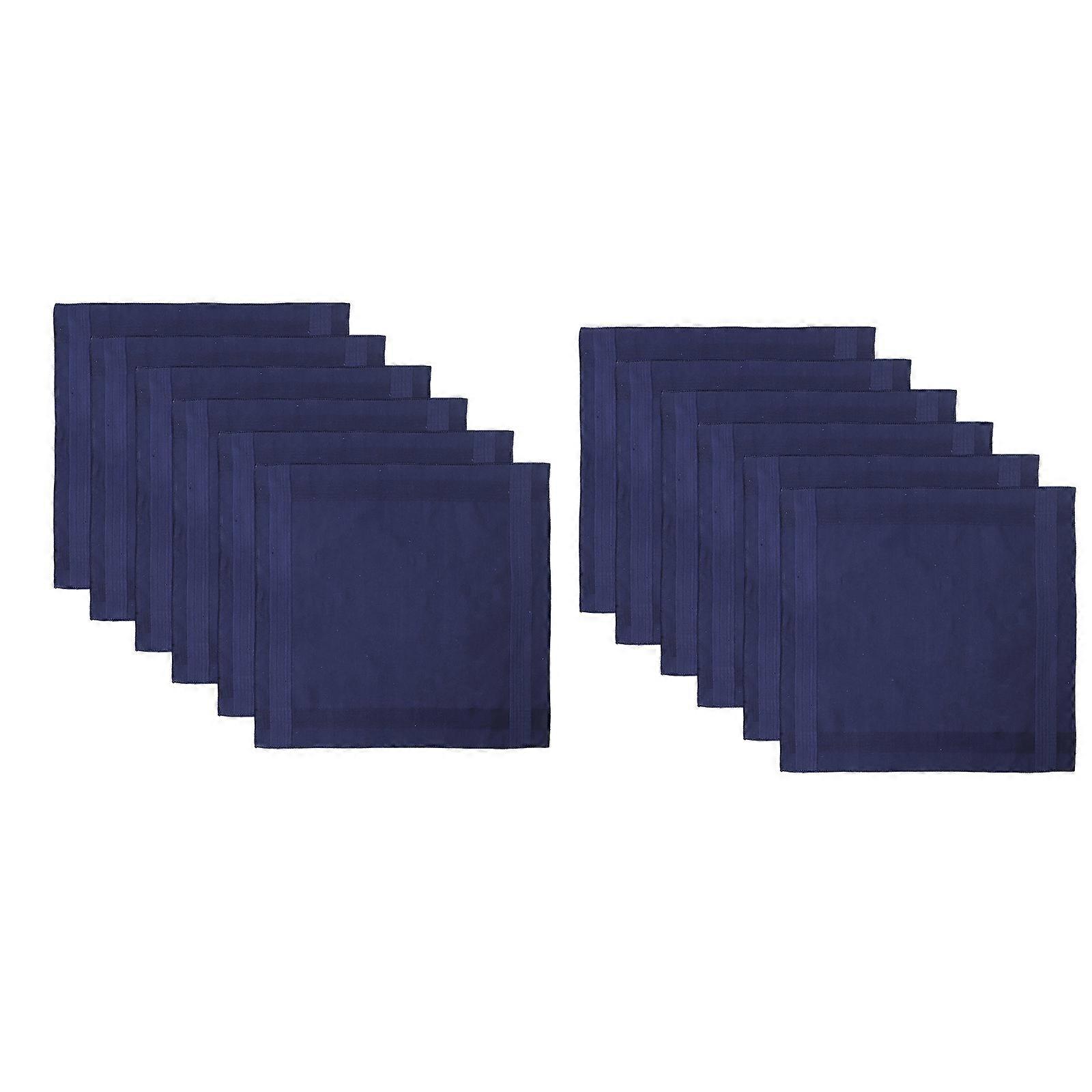 12 قطعة منشفة منديل عادي باندانا للرجال النساء منديل مربع مناسبة رسمية مناديل مناديل منشفة جيب بطول 16 بوصة أزرق