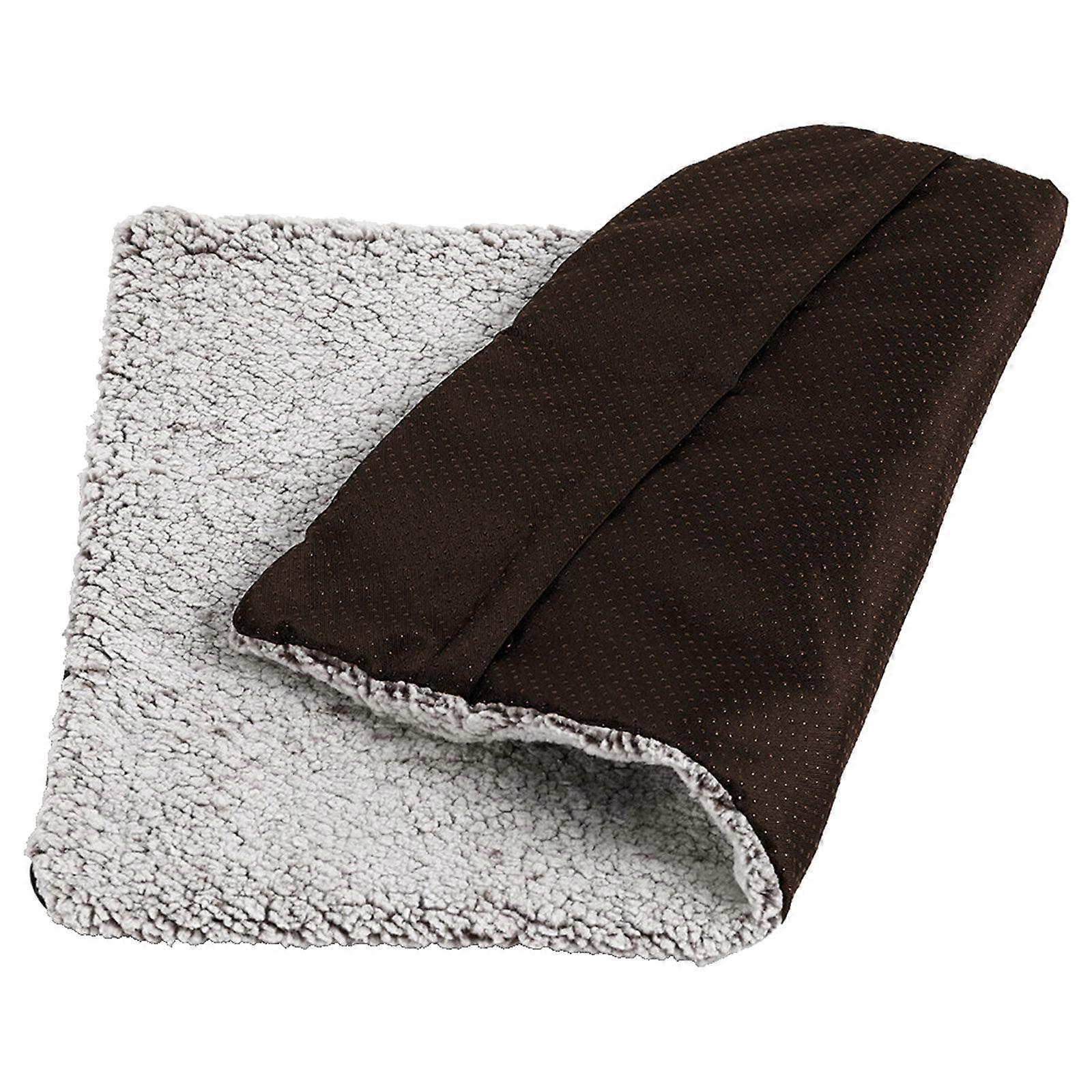Washable Warming Pad For Pet with Removable Inner Layer NonSlip Bottom Comfortable Auto Heating Mat For Cold Weather  70X115 brown