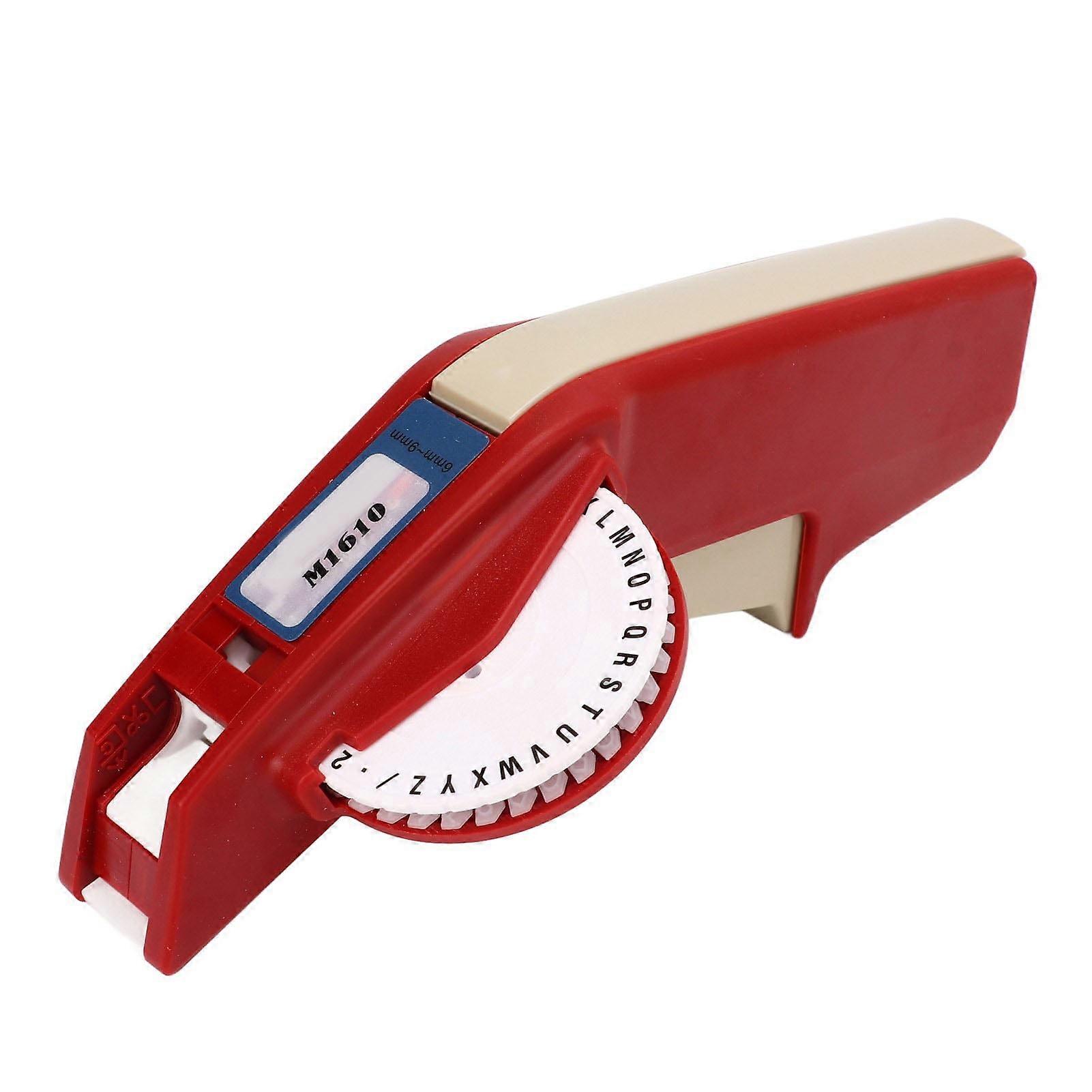 Embossing Label Maker, High Sharpness One Hand Manual Label Printer For Home Black,Red