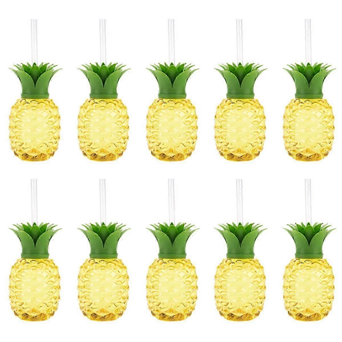 summer beach plastic cup with pineapple design