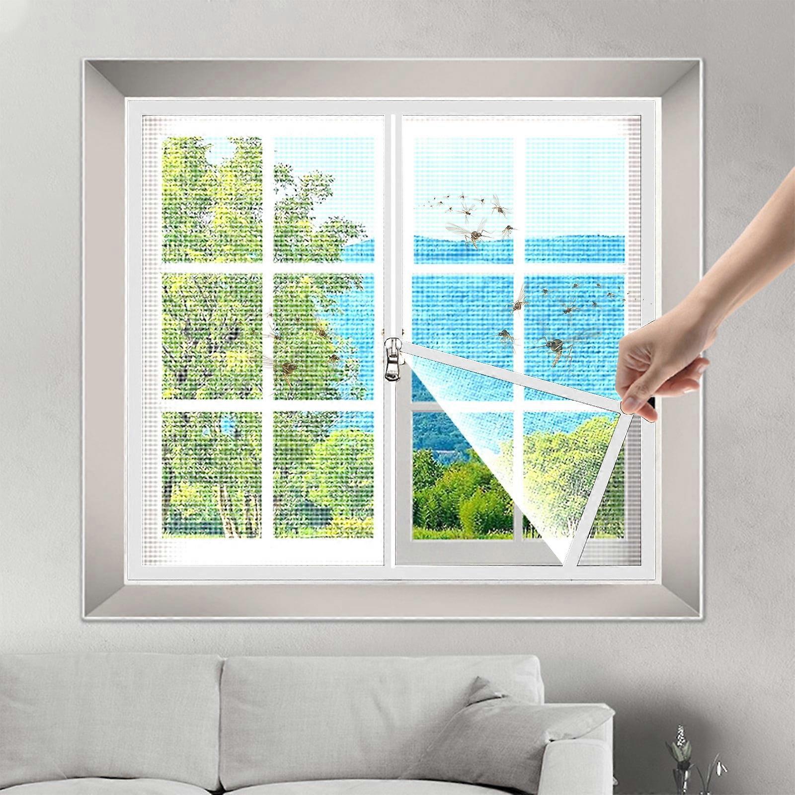 PRETXORVE Window Screen, Window Screen Adjustable Window Net Stainless Steel Wire Fine Mesh Screen Protector 39 X 47 Inches Window Frames with Mesh