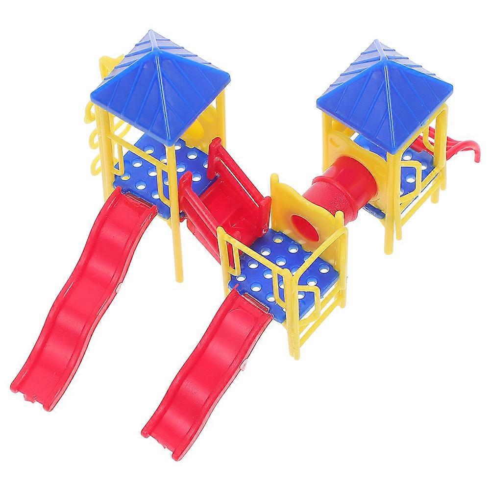Plastic Miniature Playground Model Slide Toy for Decoration 1Set