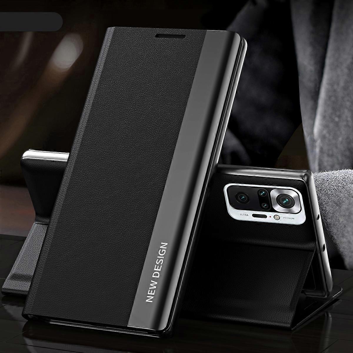 For Xiaomi Mi 10T / Mi 10T Pro Side Electroplated Magnetic Ultra-Thin Horizontal Flip Leather Case with Holder