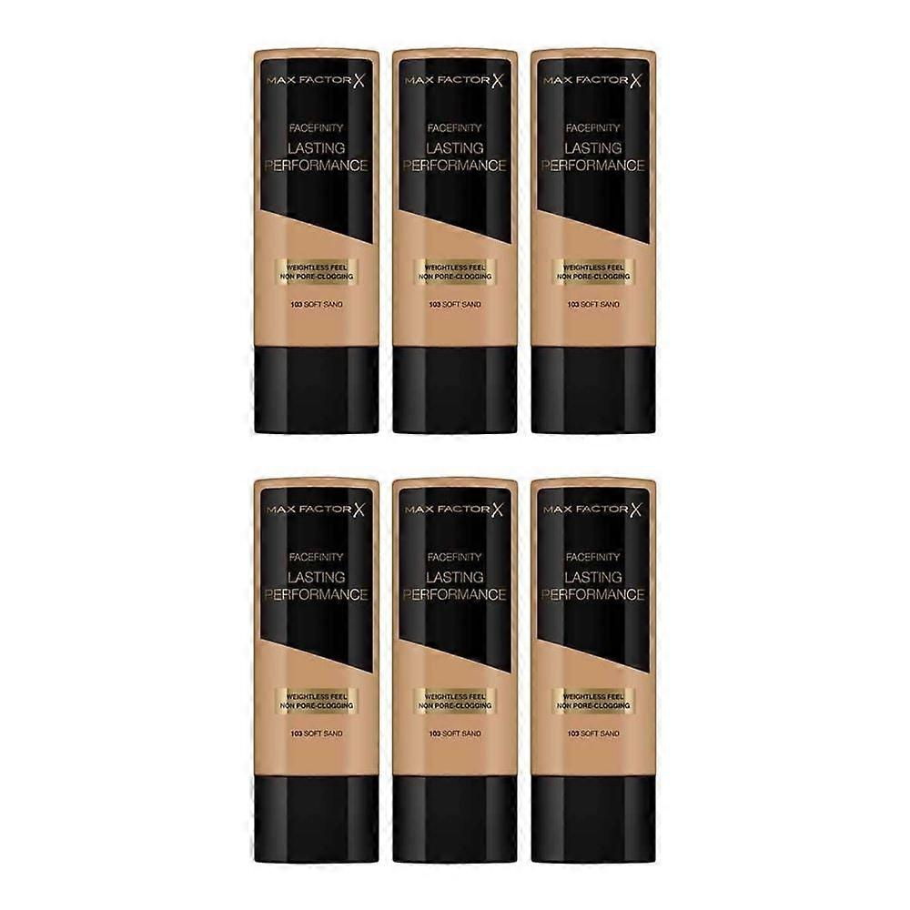 6 x Max Factor Lasting Performance Weightless Feel Foundation 103 Soft Sand