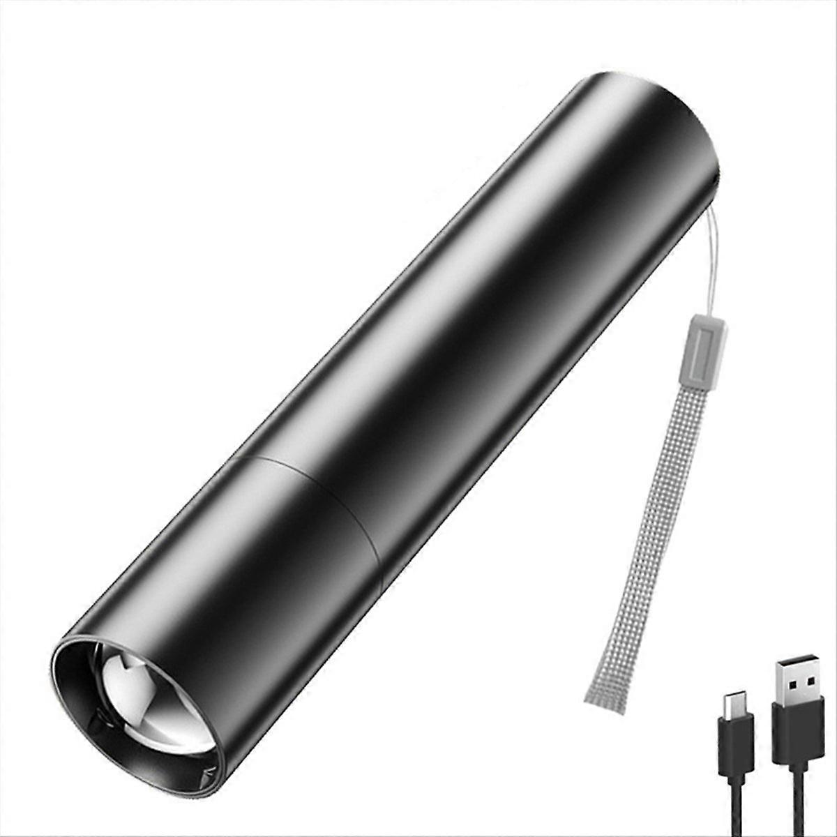 Mini Telescopic Zoom Flashlight USB Rechargable Waterproof