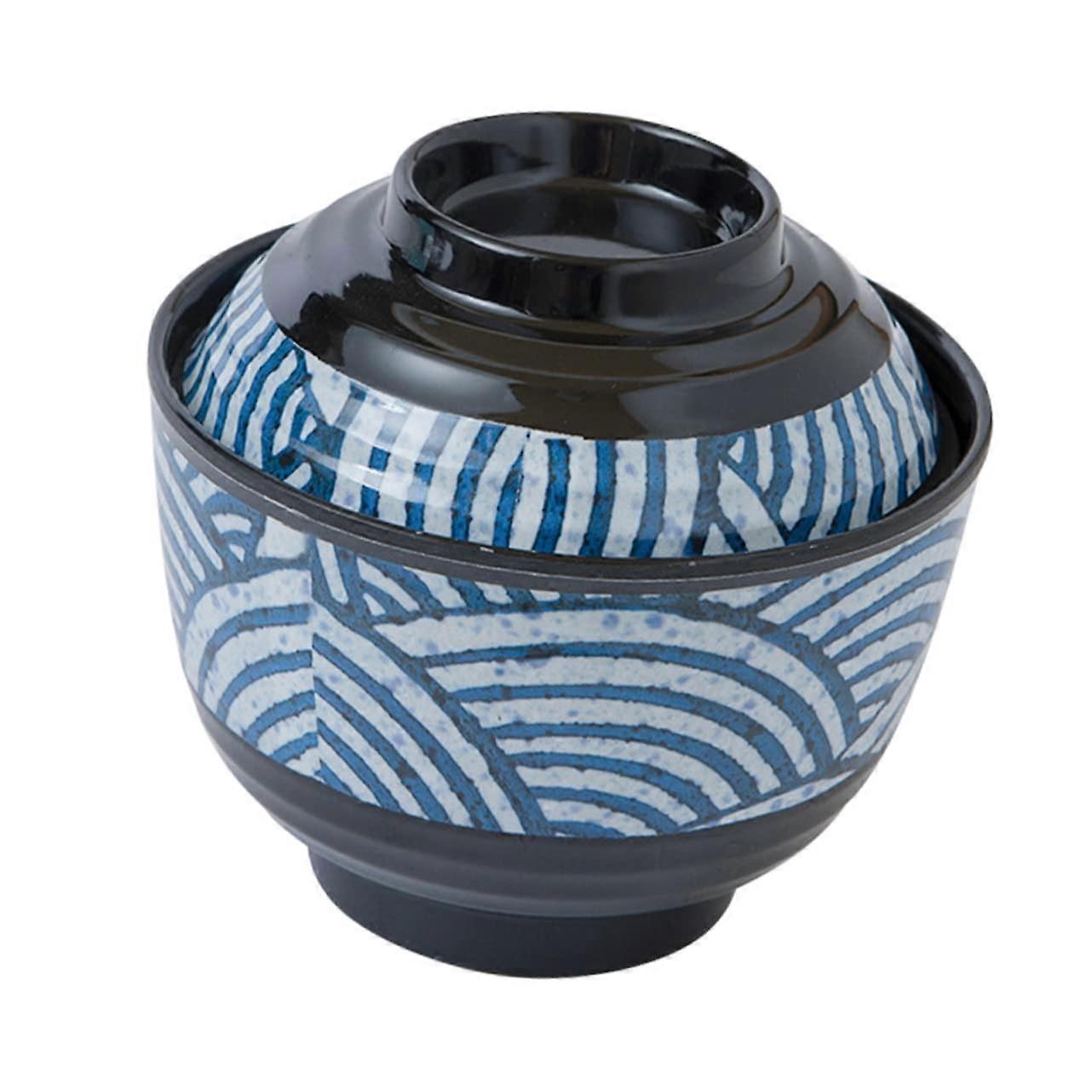 Japanese Soup Bowl with Lid, Heat Resistant Ramen Noodle Bowl, Large Durable Easy Clean Design