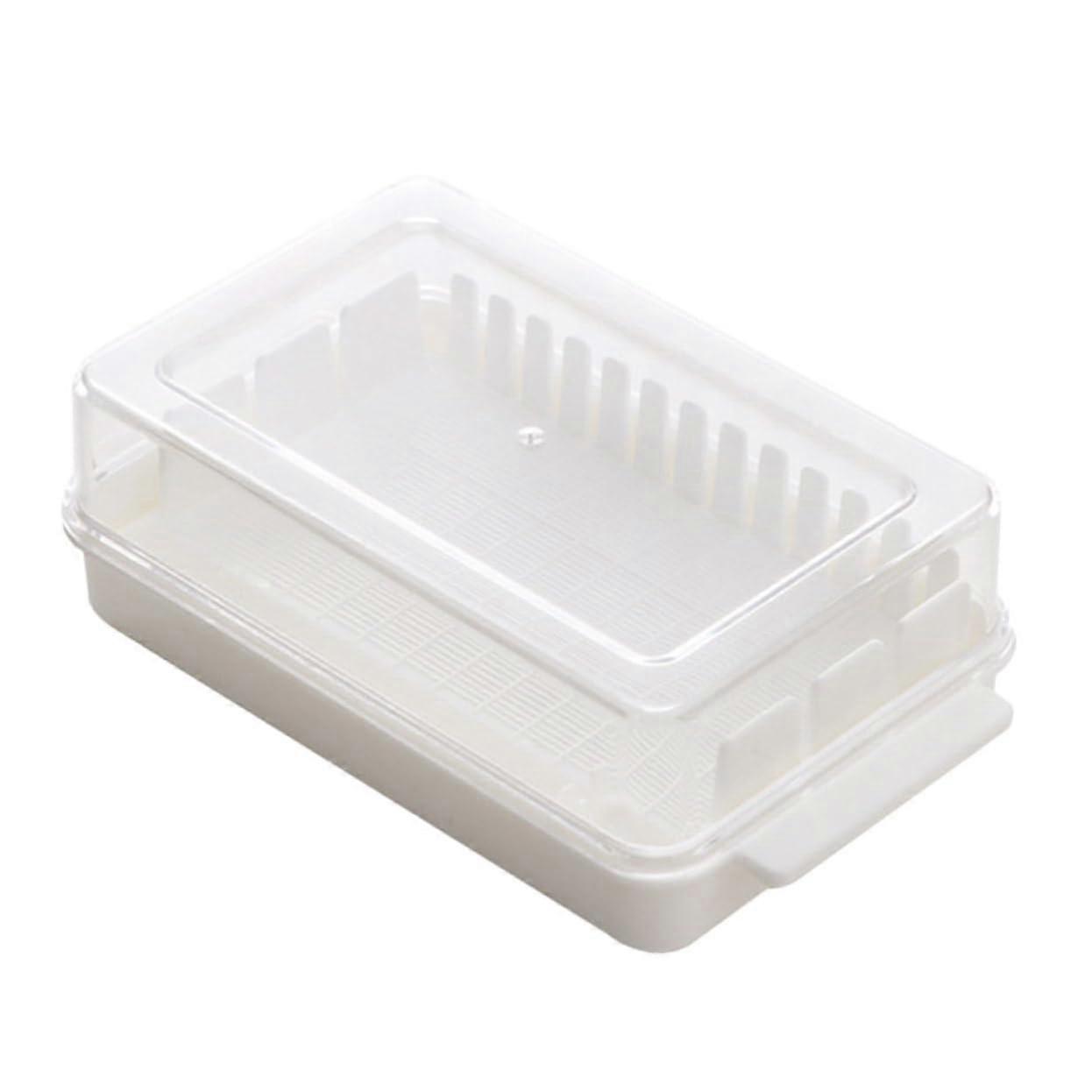 Butter Dish with Lid 2 in 1 Cheese Storage Container Builtin Slicer Clear View for Fridge
