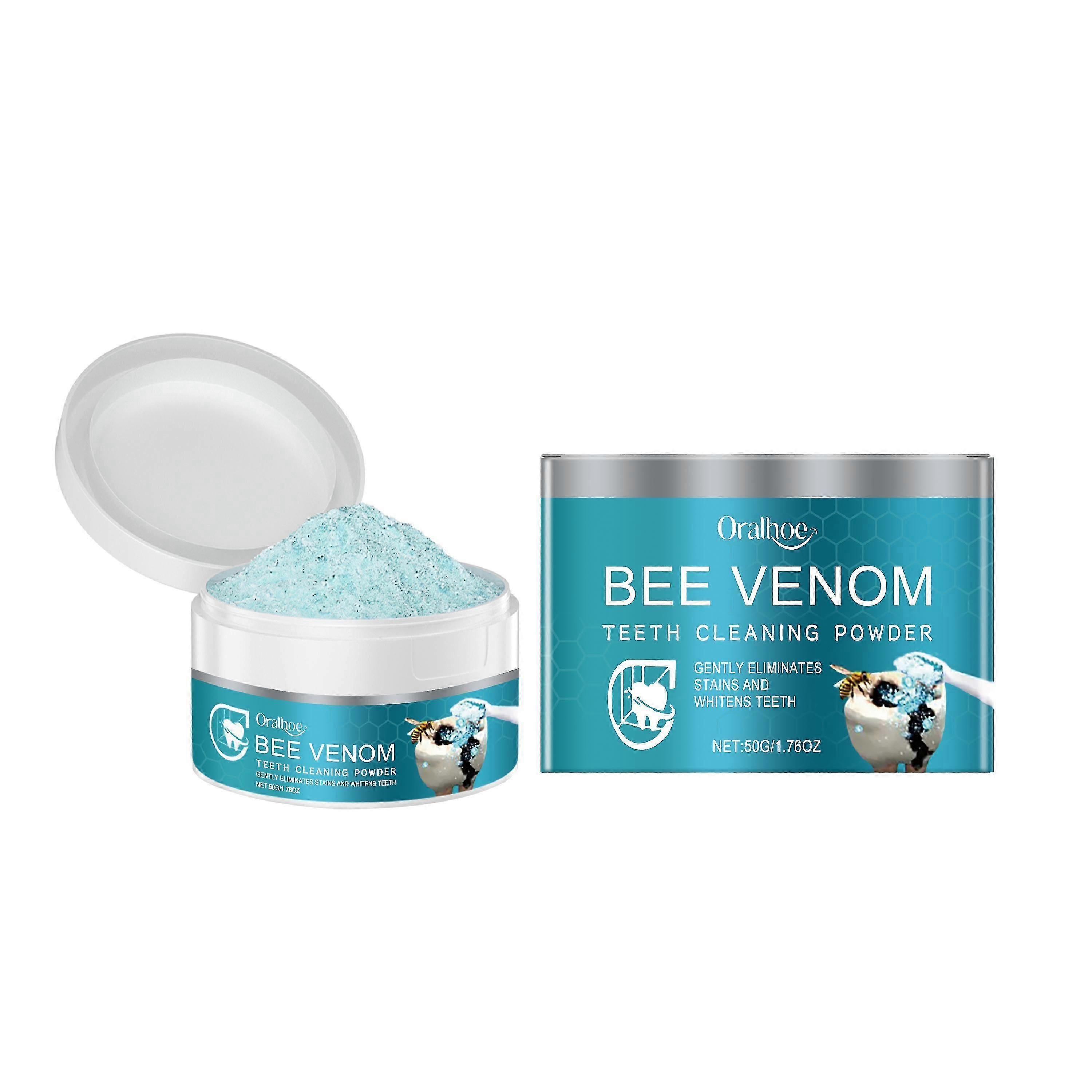 Bee Venom Tooth Cleaning Powder effectively removes surface stains without harsh abrasives