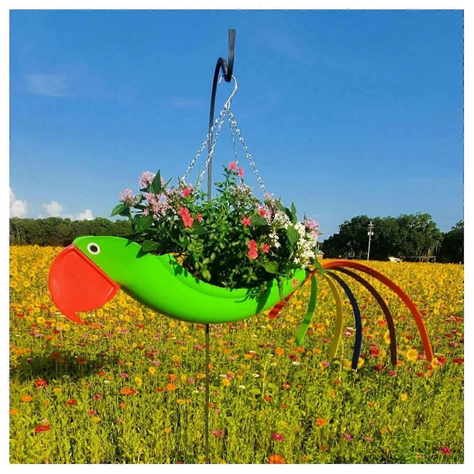 شنقا أواني الزهور تحلق الببغاء وشكل الديك لتزيين حديقة المنزل