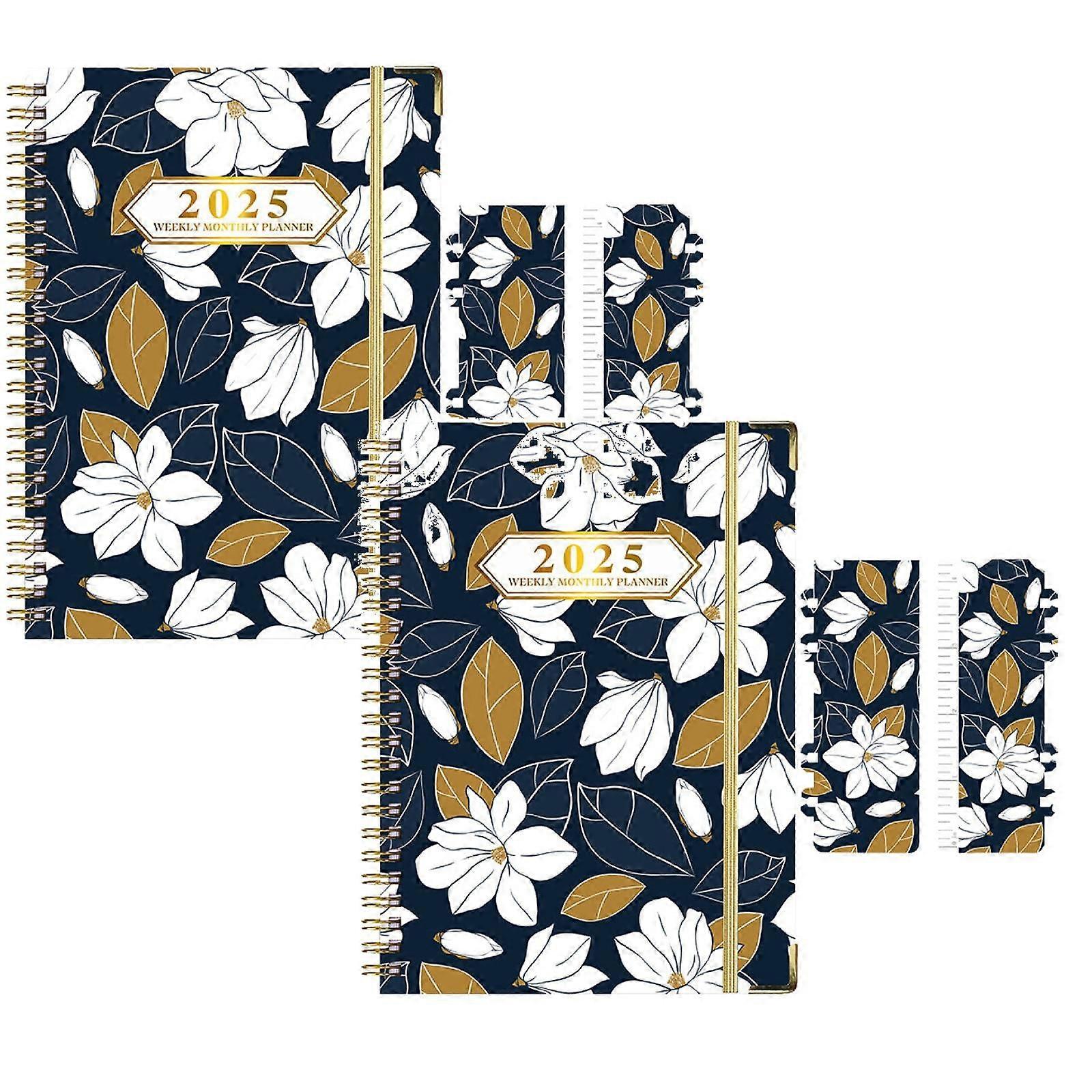 Xubond Notebook 2025 Academic Planner July To 2025 Monthly Tabs Daily Organizer Twin Wire Binding Pocket Folder Sticky Notes Tools