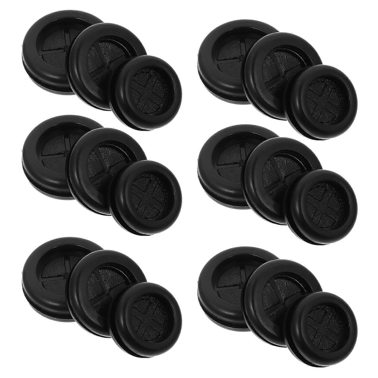 Round Hole Plug Rubber Grommet Double-Sided for Wire Protection 108Pcs