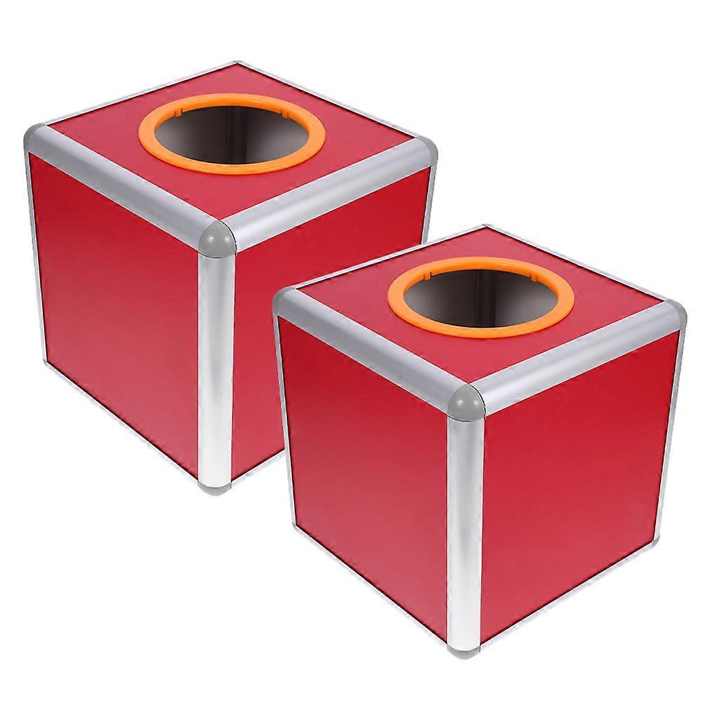 Square Raffle Box for Storage Use 2Pcs with Aluminum Edges