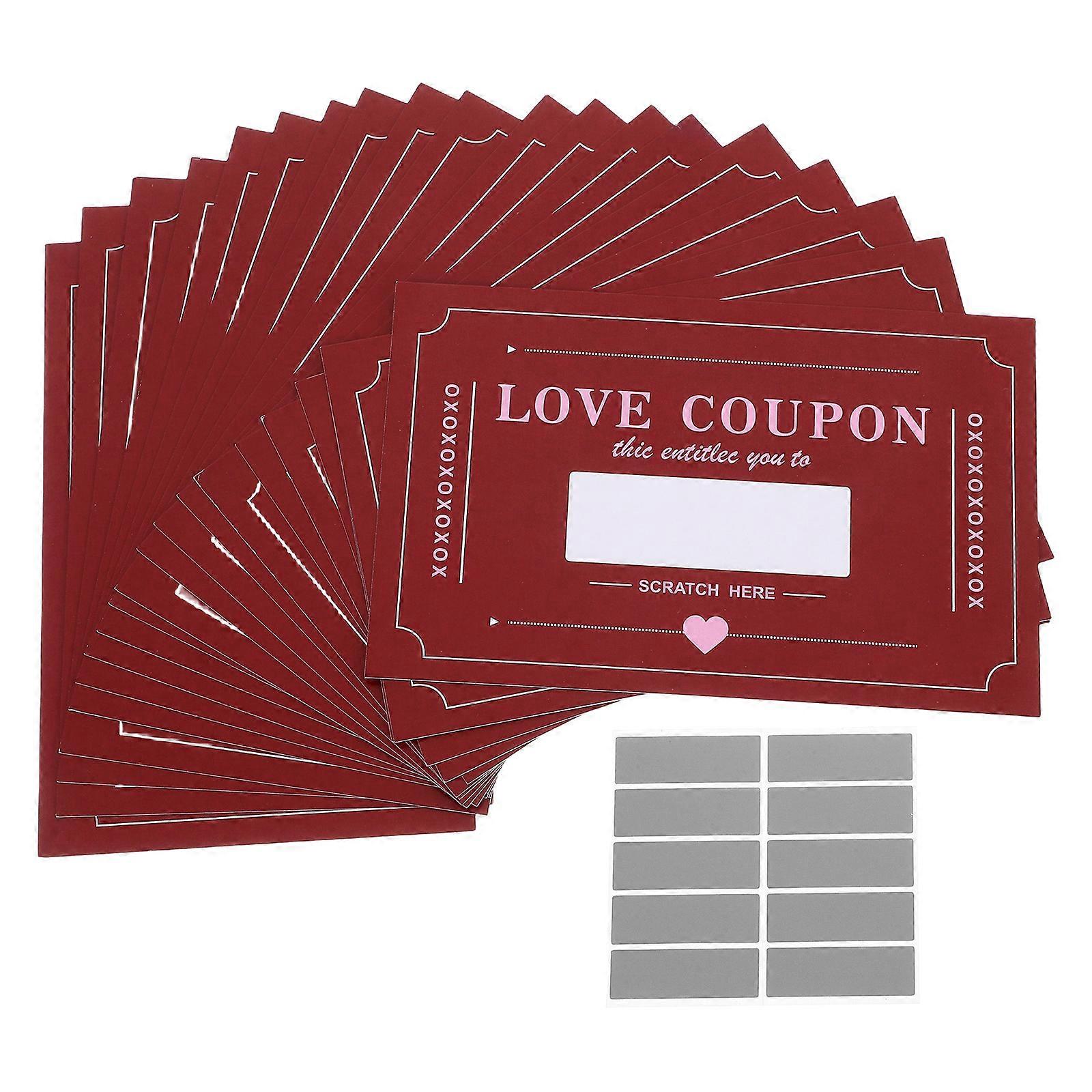 Creative Valentine Scratch Off Cards for Couples Romantic Game 20 Sheets