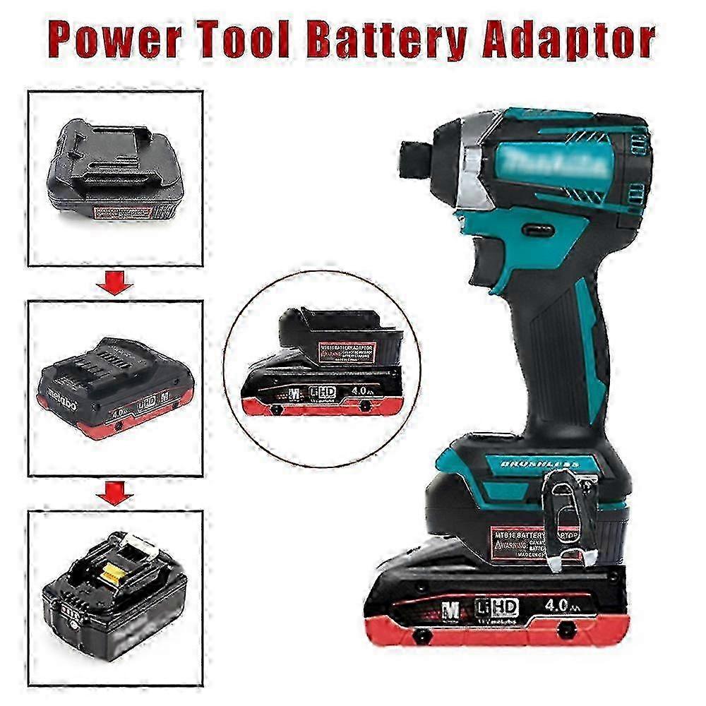 25-26 Battery Adapter for Metabo 18V Li-ion Convert To for Makita 18V Power Tools