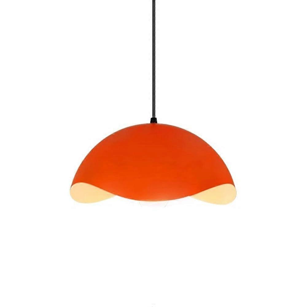 Semicircular Eggshell Hanging Light Orange 15.7in Modern Minimalist Pendant Lamp For Dining Room Adjustable Chandelier