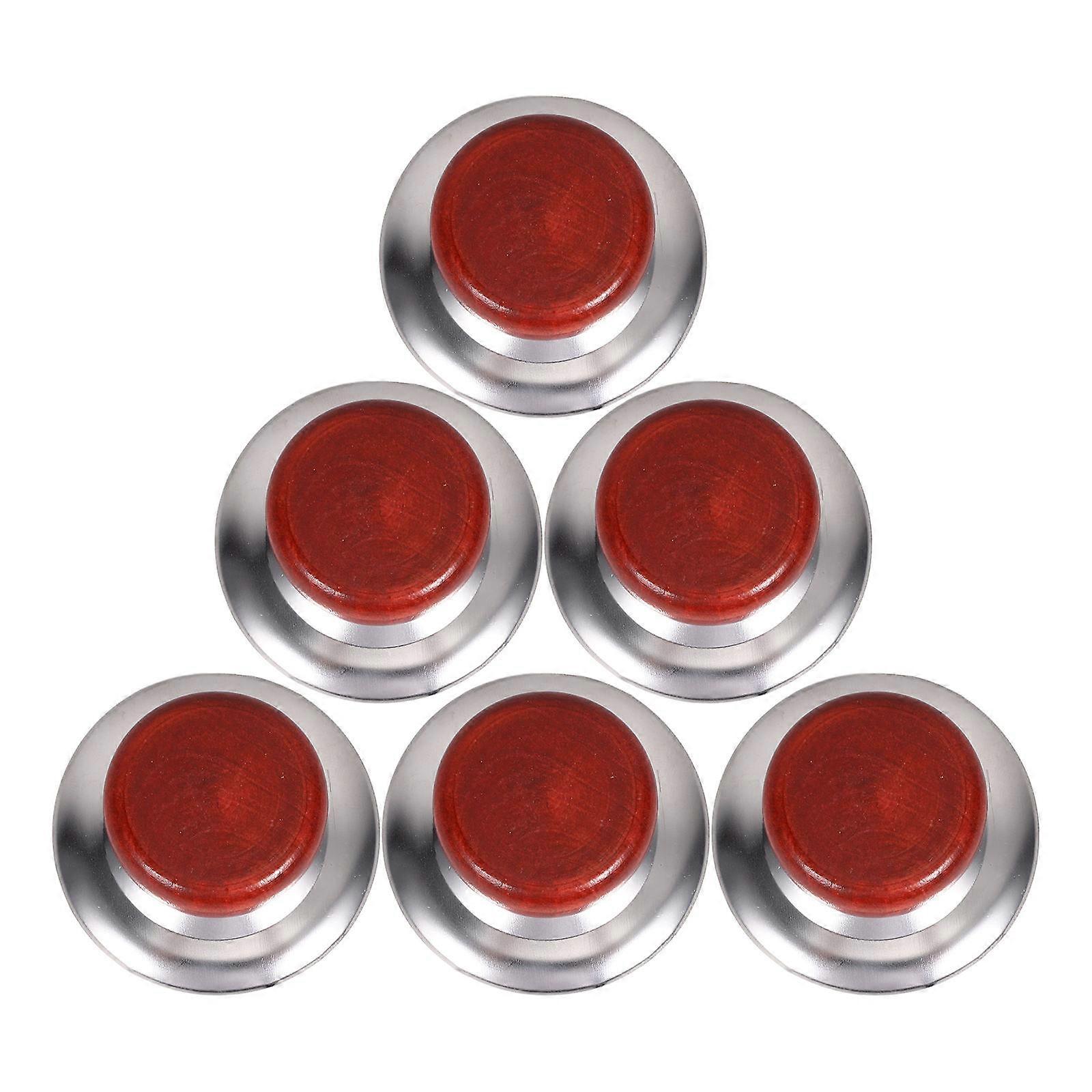 Household Pot Lid Knobs Cookware Lid Knob for Kitchen Use 6Pcs Metal Wood
