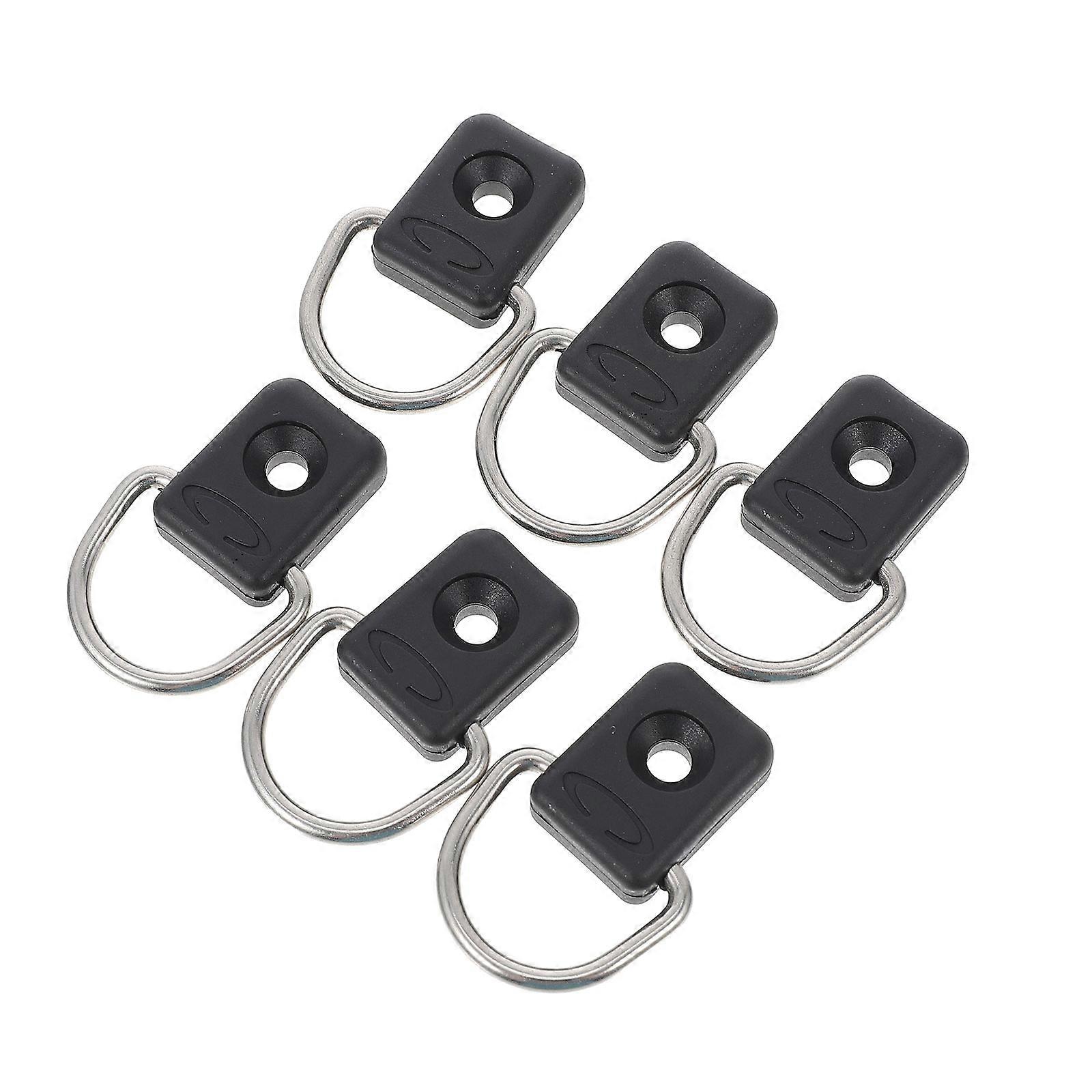 Canoe Cord Rings Kayak D Buckle Rope Fix Buckle 6Sets Black Material