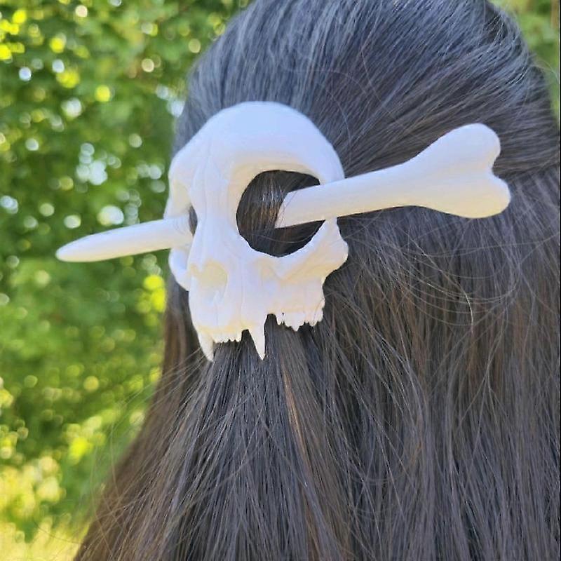 Skull and Bone Hair Pin Dragons Cats Bats Deer Dinosaur and Ravens 3D Printed Unique Design Regular Mini Sizes