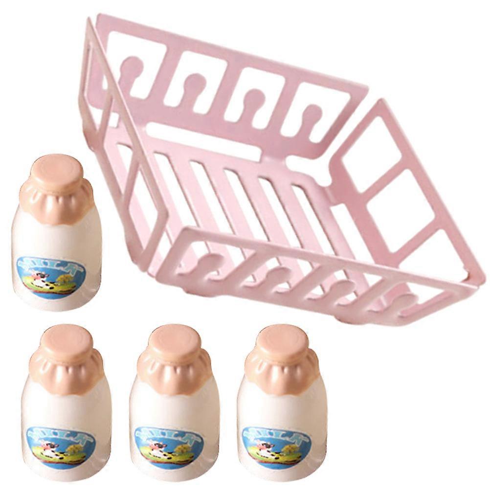 Miniature Milk Basket Crate for Mini Doll House 2Sets Assorted Color