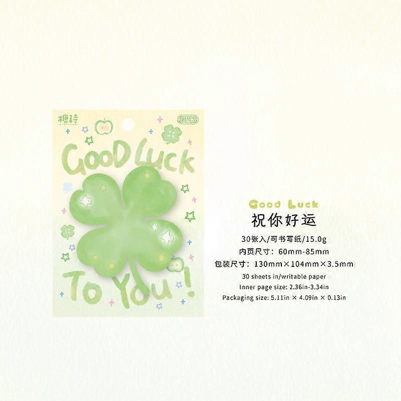 30sheets Lucky Sticky Notes Polygon Special Memo Pad Student Sticky Notes Fresh Style Lucky Things Message Note Sticker