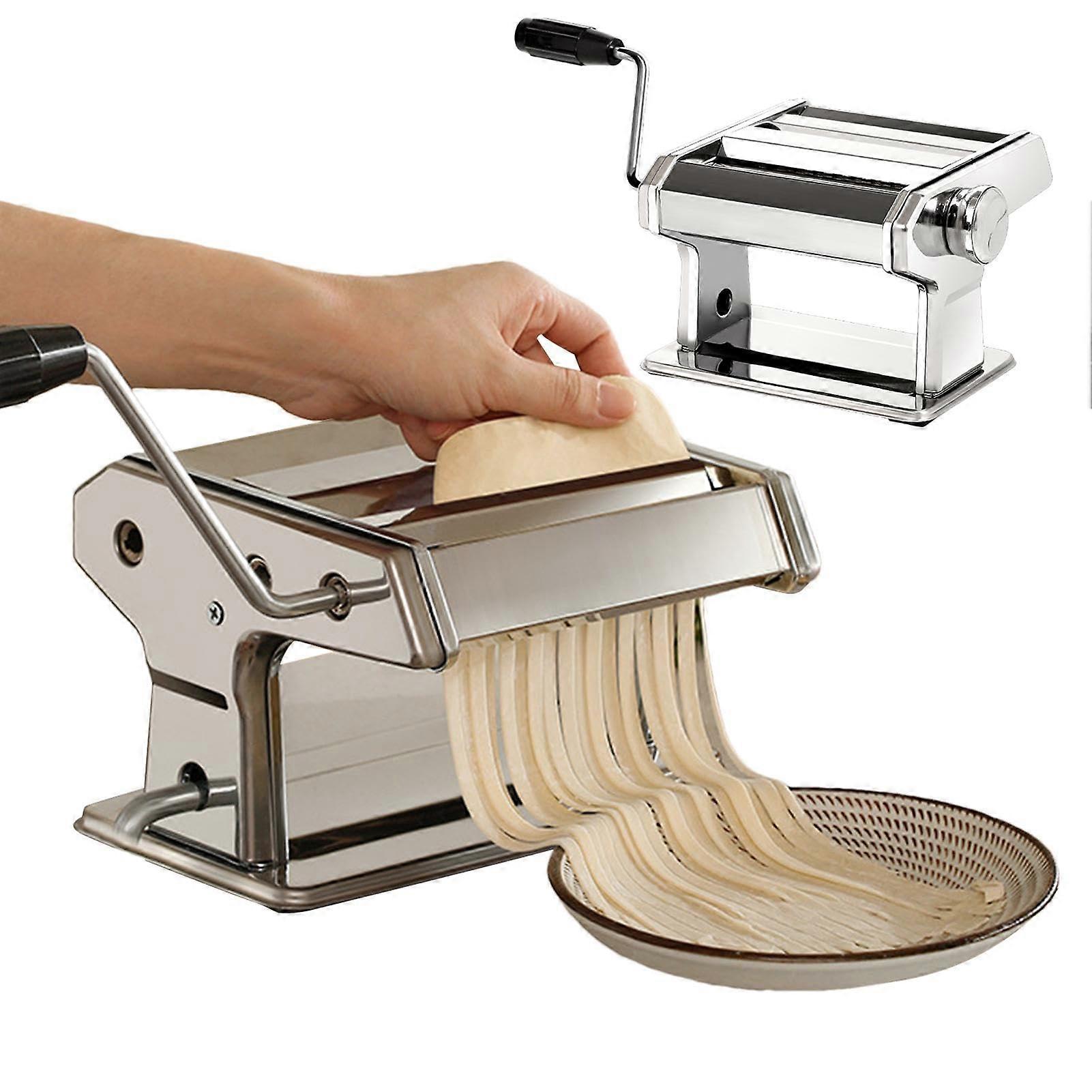 Pasta Maker with Adjustable Thickness Control, Stainless Steel for Spaghetti, Fettuccine, Lasagna