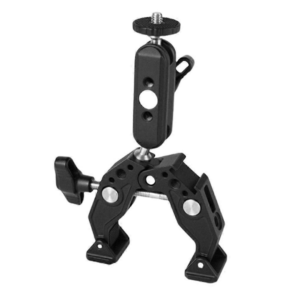 C1FD Rotating Two Ball Head Camera Clamp Adapter Cold Shoe Connection Fit Action Camera Smartphones